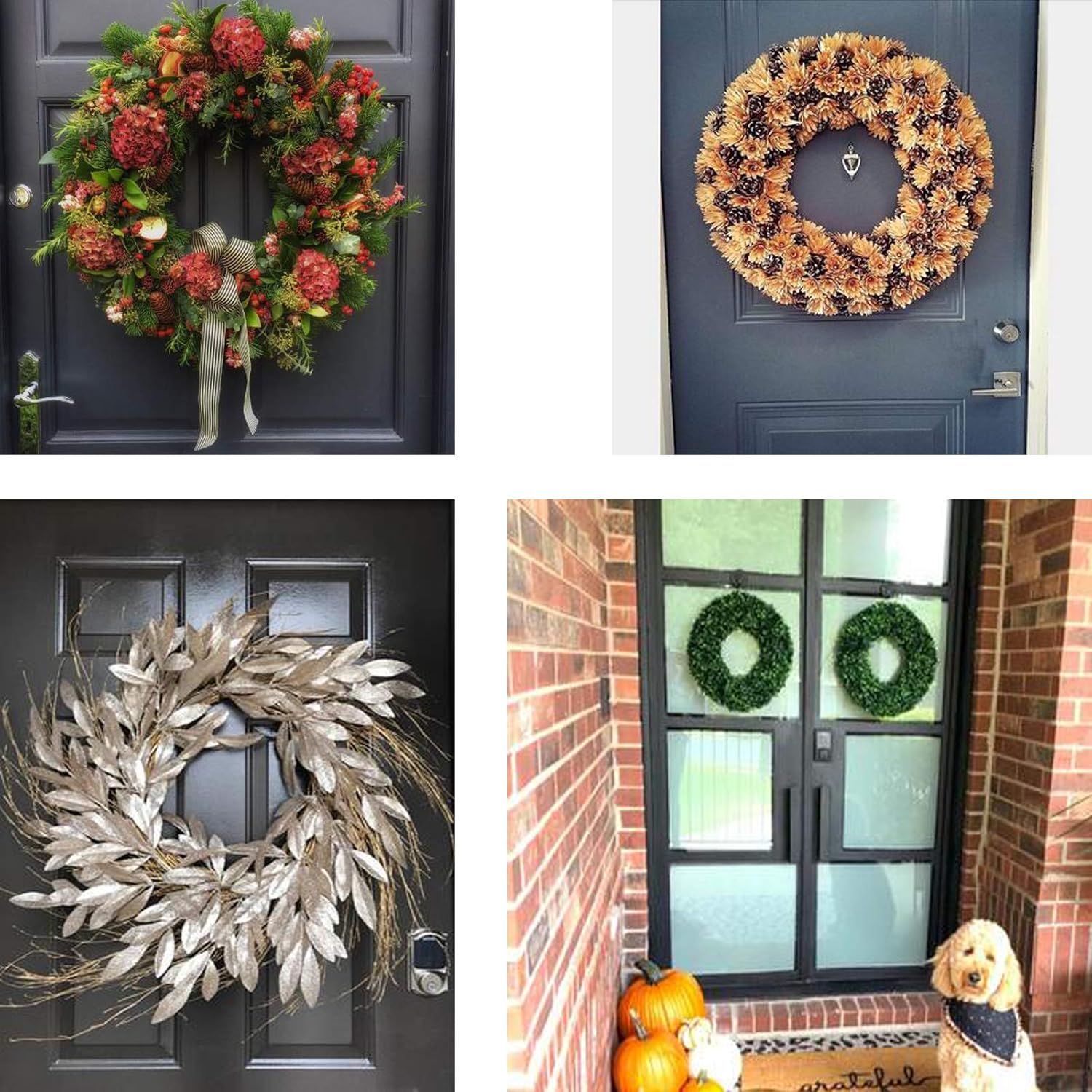 Strong Magnetic Wreath Hanger 2-Pack with Rubber Base
