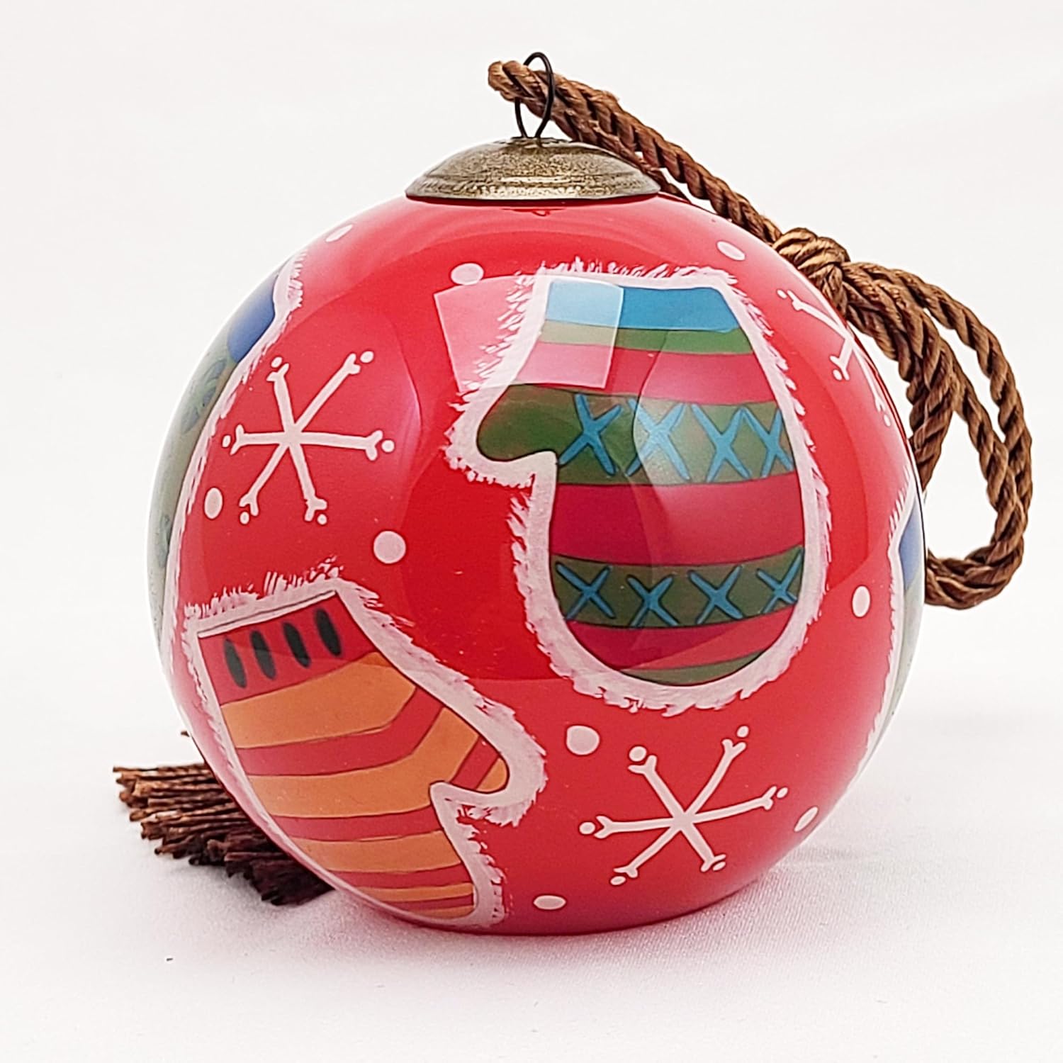 OKEA Inside-Painted Gloves Artwork Glass Ornament
