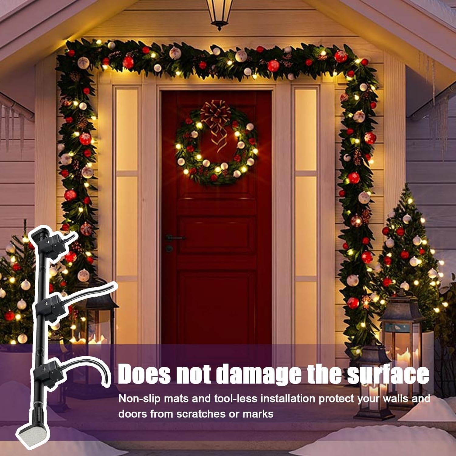 Adjustable Garland Hanger for Front Doors