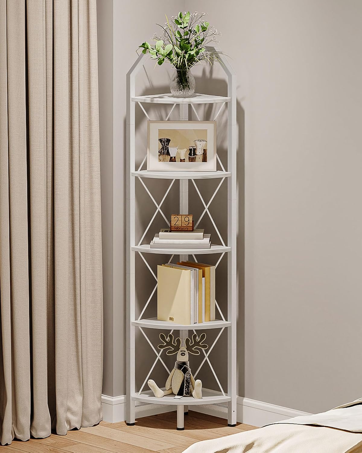 5-Tier Corner Shelf with Industrial Style TCJ10WB