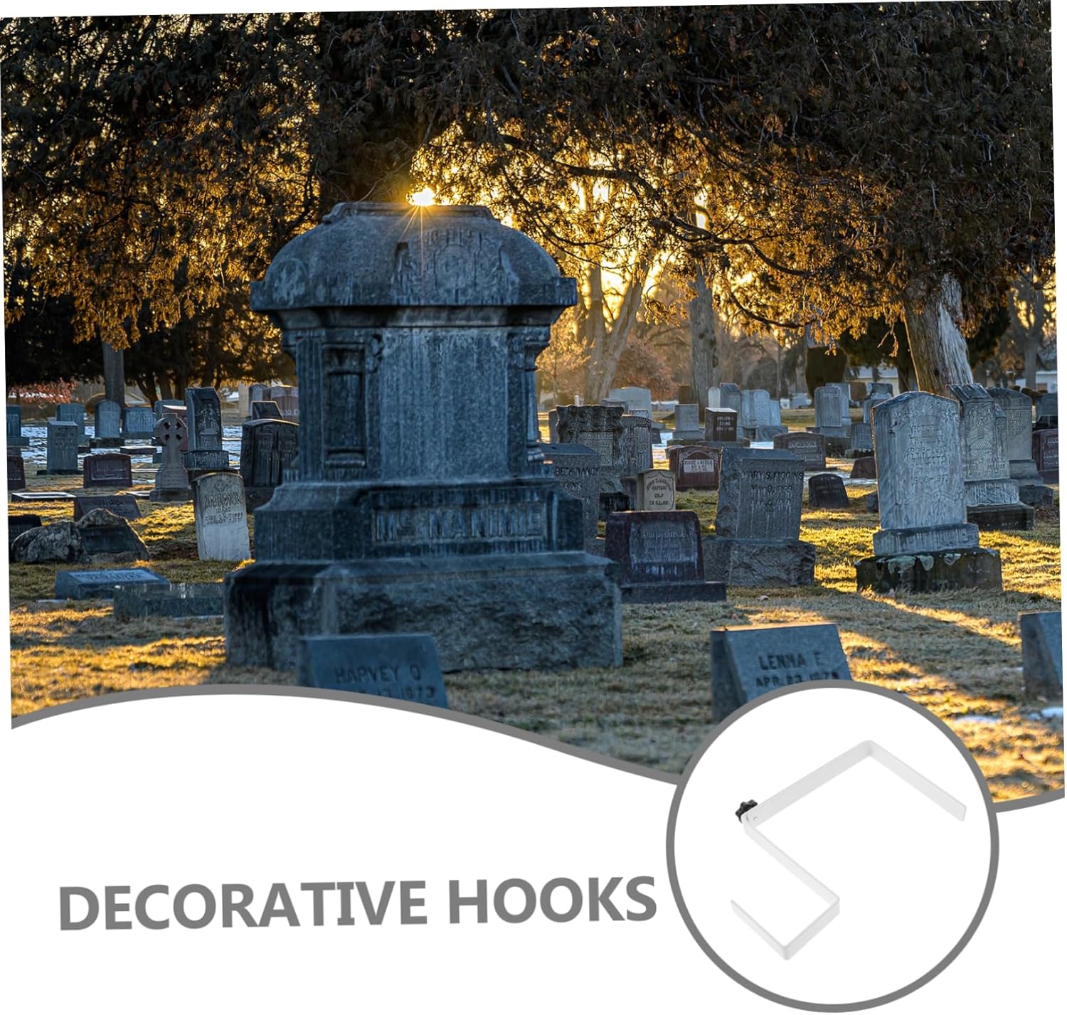 Adjustable Iron Wreath Hook for Tombs and Decorations