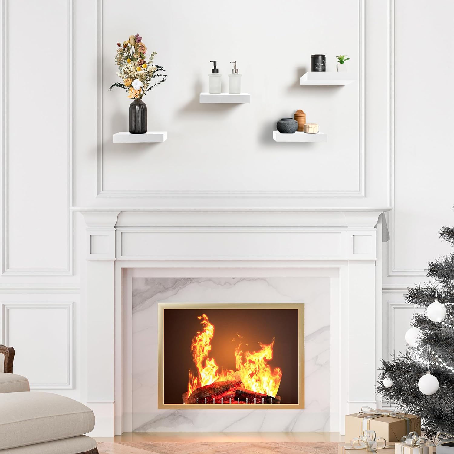Sorbus 4 Square Floating Shelves for Wall Decor