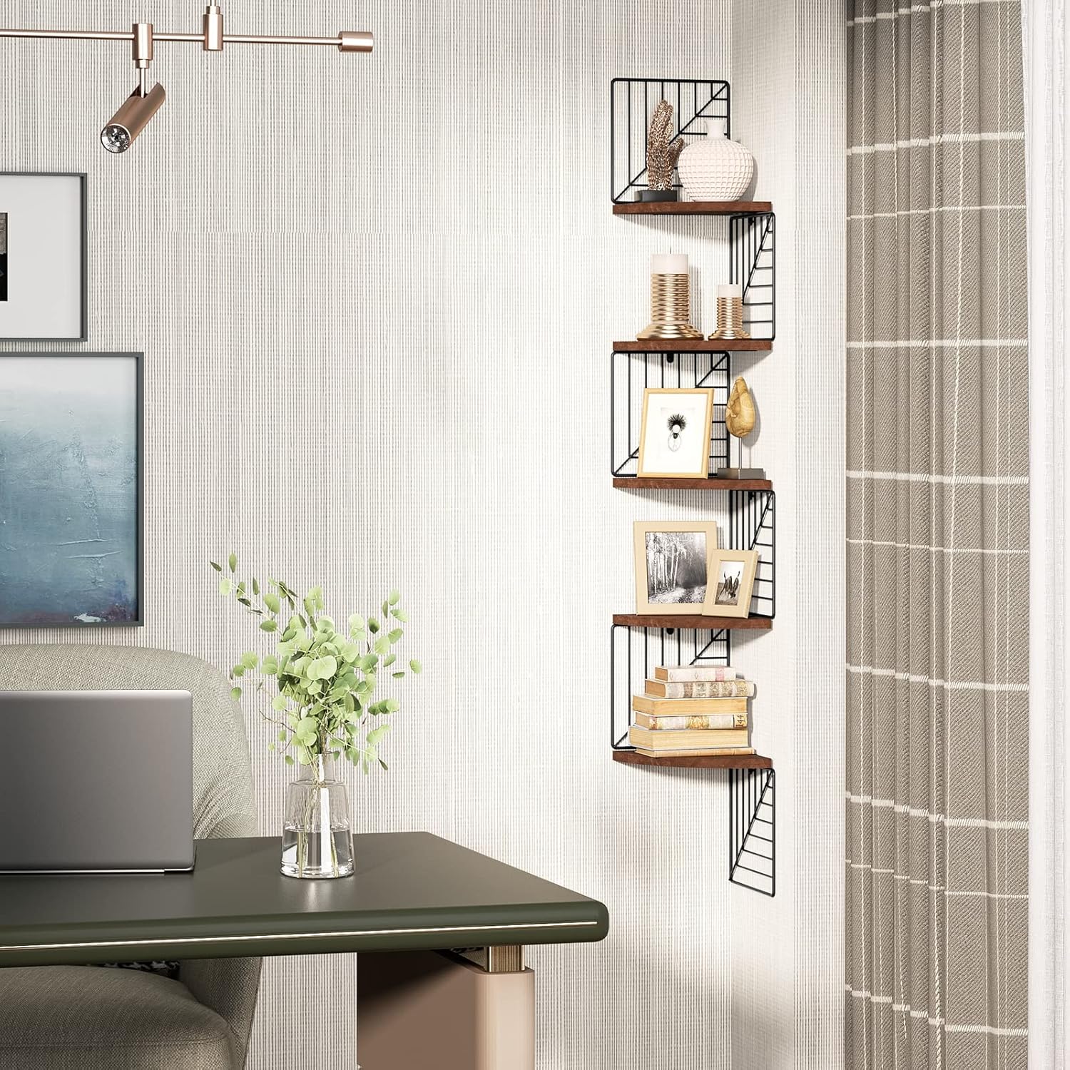 Love-KANKEI 5 Tier Corner Shelf Wall Mount