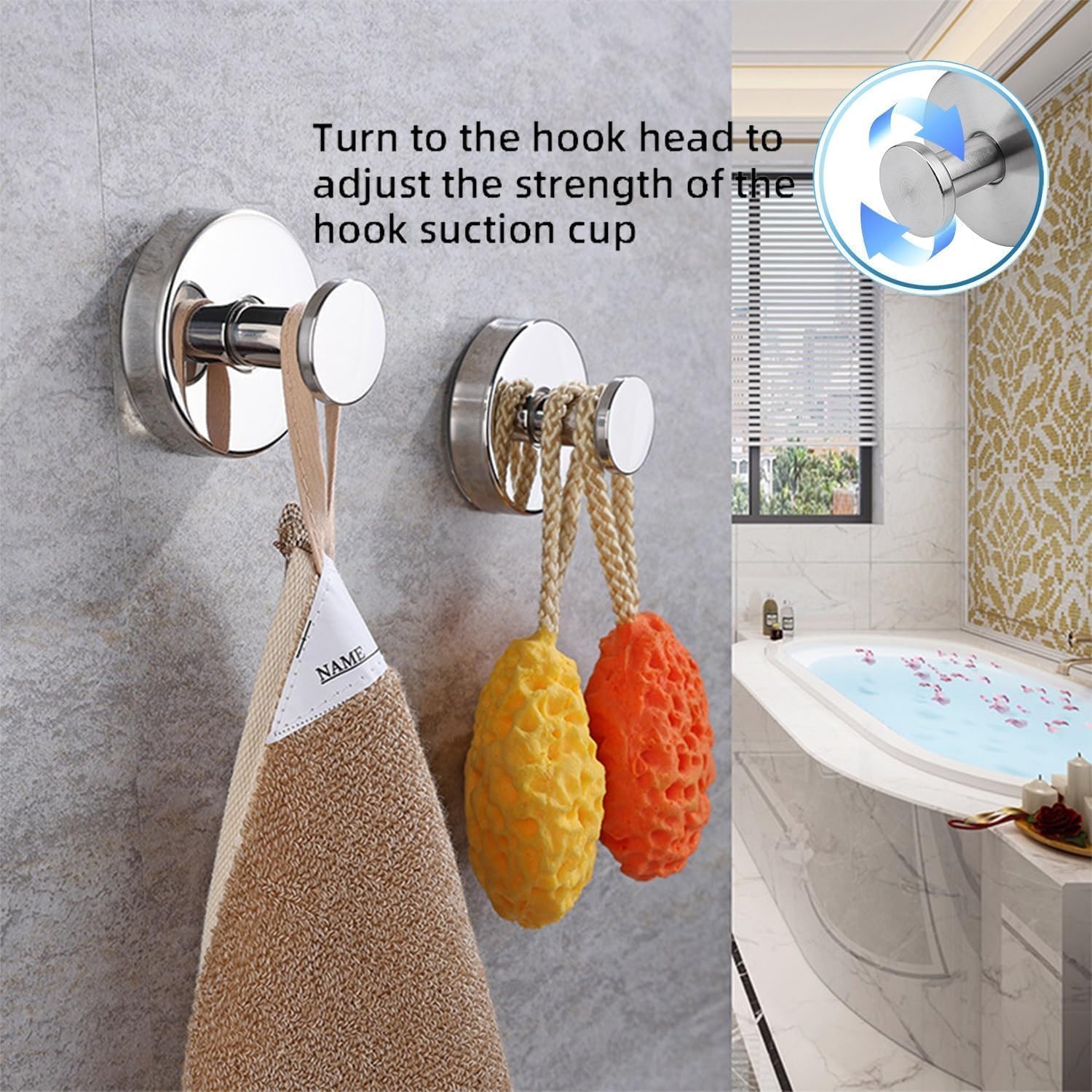 24 Pcs Suction Hooks for Wreaths on Glass Door Black