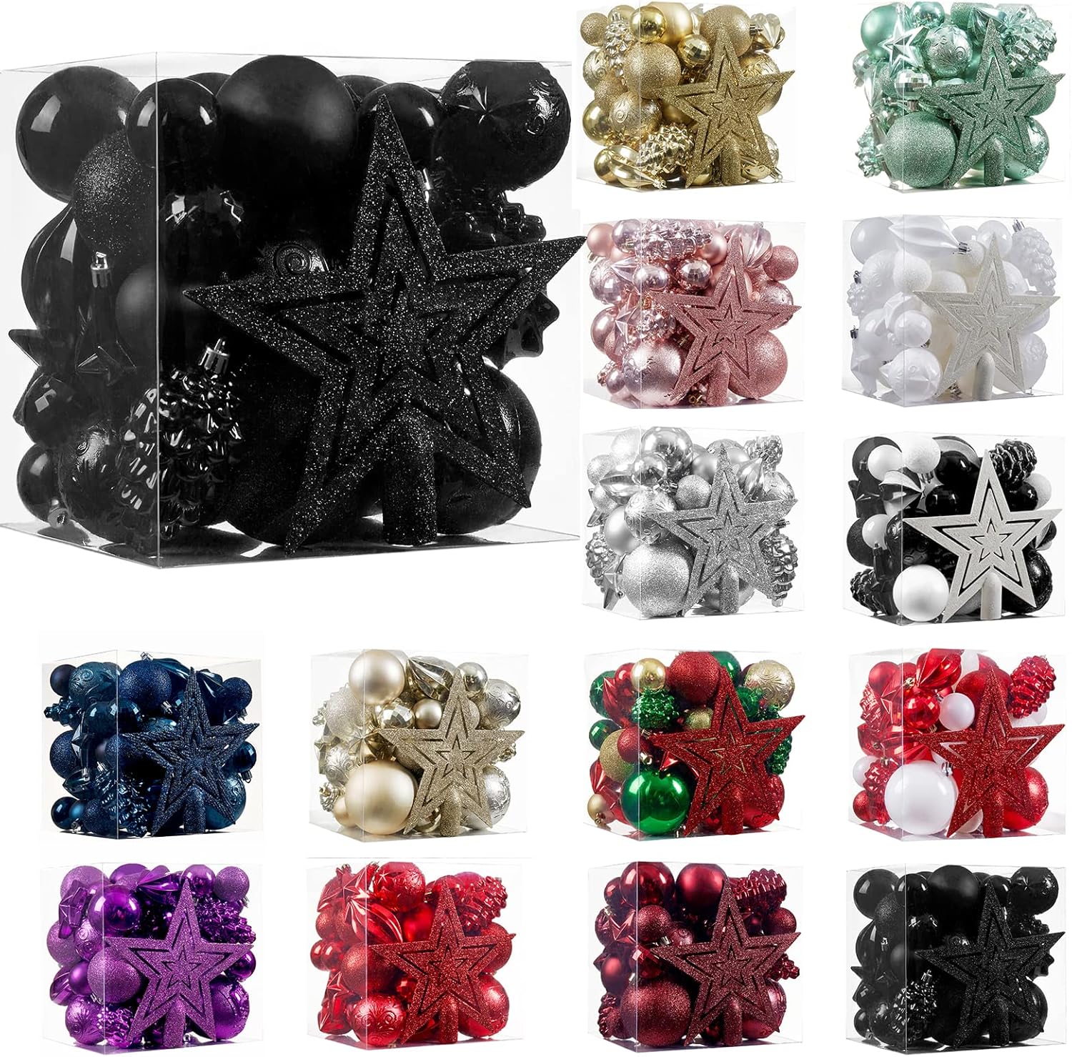 CristBest 43pcs Shatterproof Christmas Ornaments