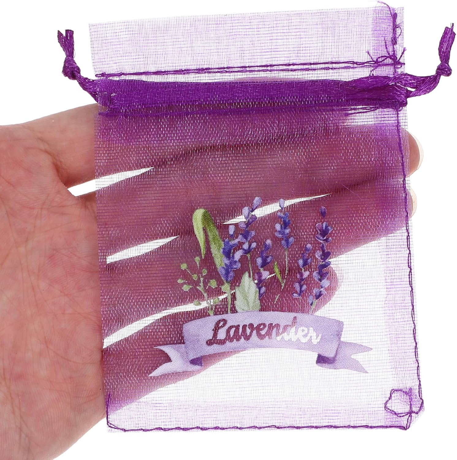 LUOZZY 20pcs Lavender Sachet Bags Purple Drawstring
