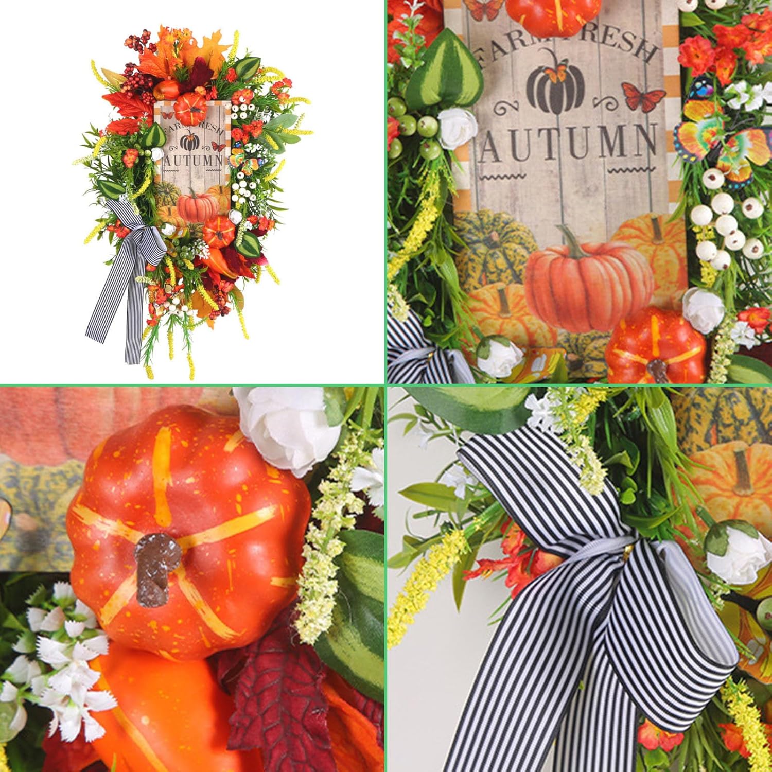 Thanksgiving Wooden Door Wreath Decor Hanger