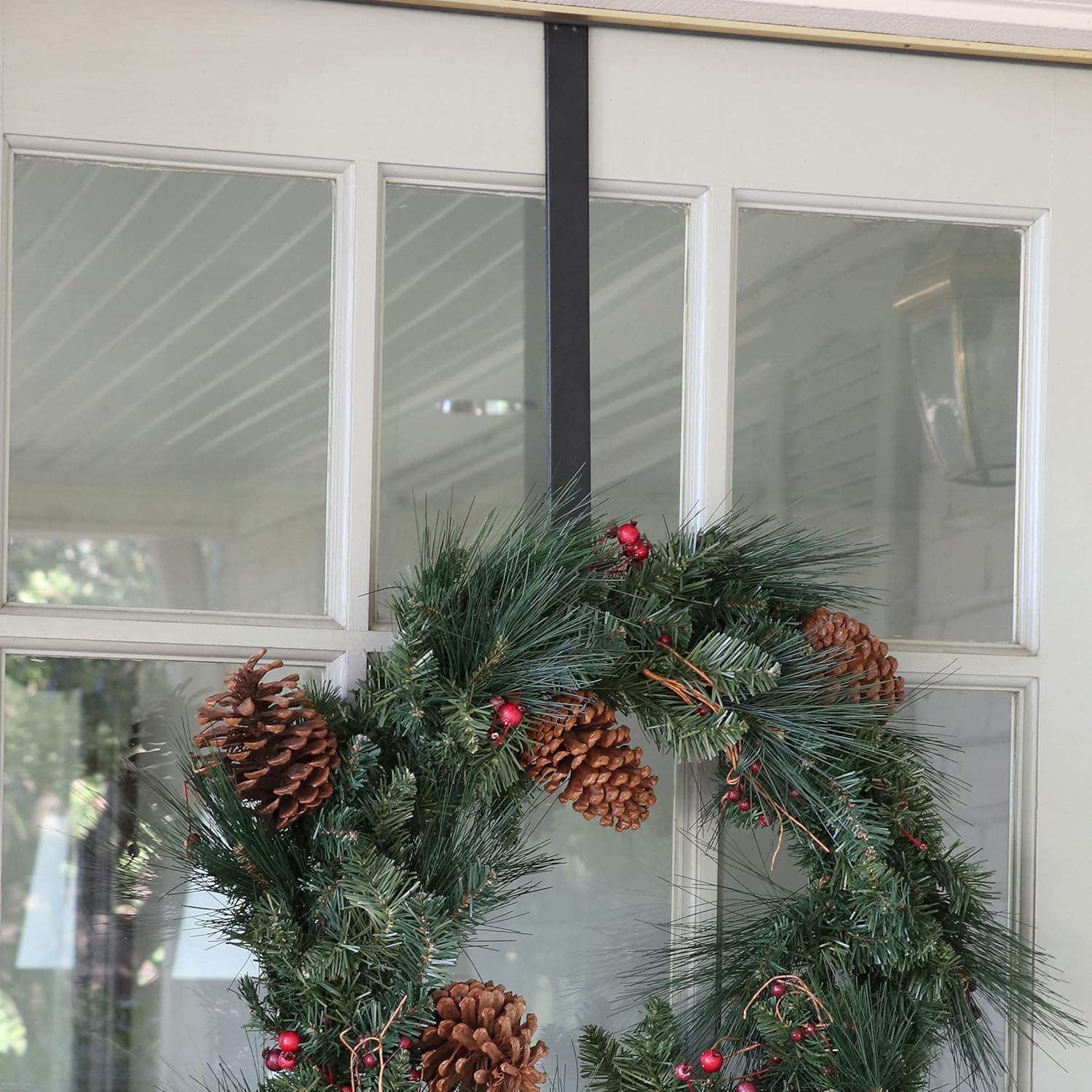 Haute Decor 2-Pack Adjustable Wreath Hanger Hook - Matte Black