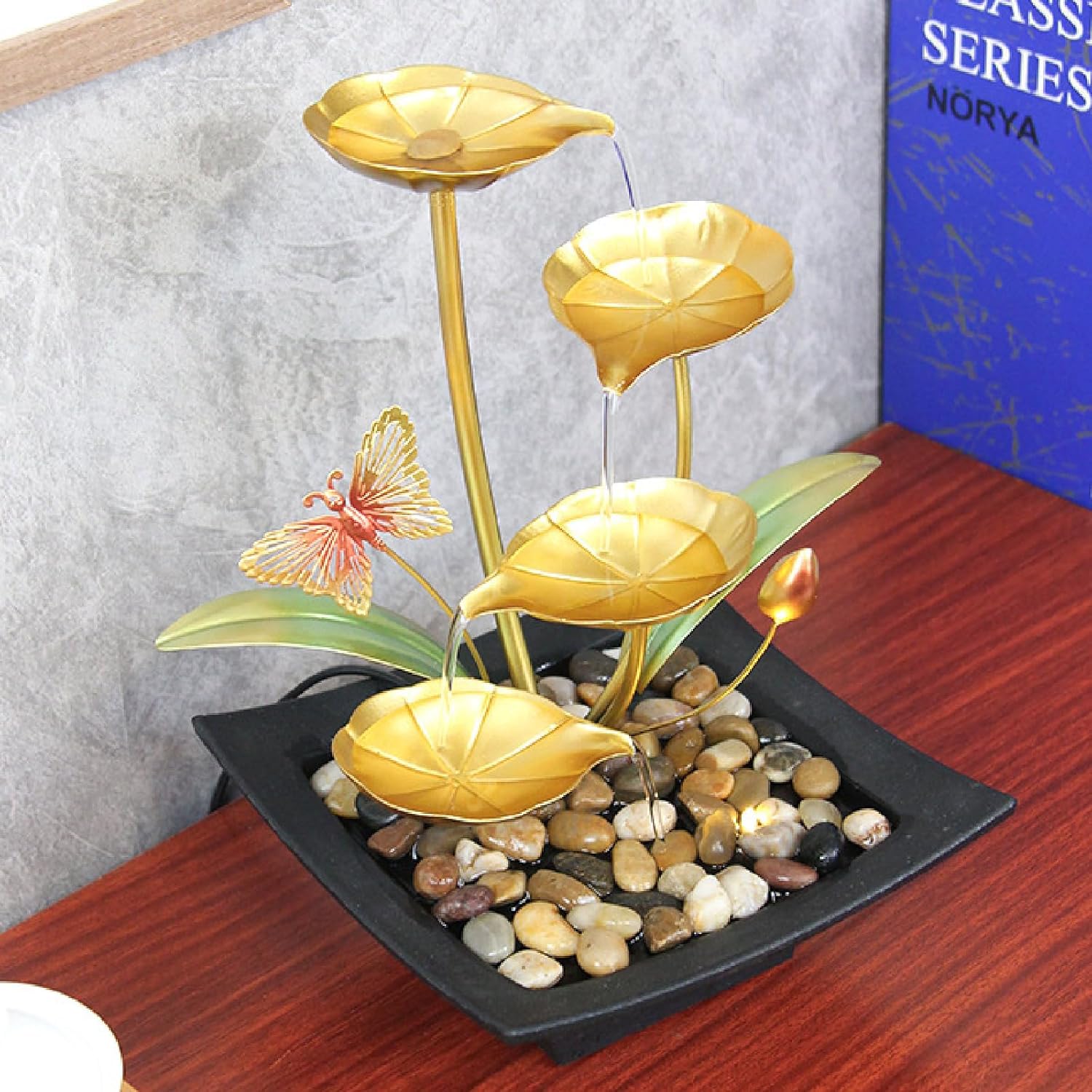 APLUSH Tabletop Fountain with River Rocks