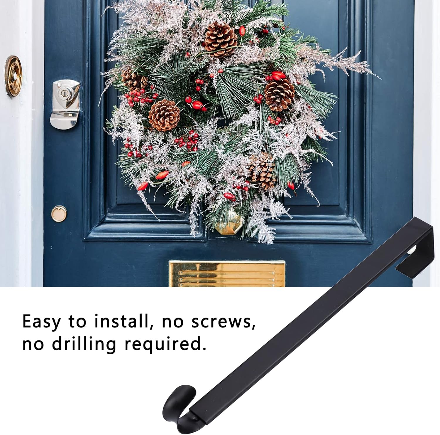 Glomora Retractable Wreath Hanger Black