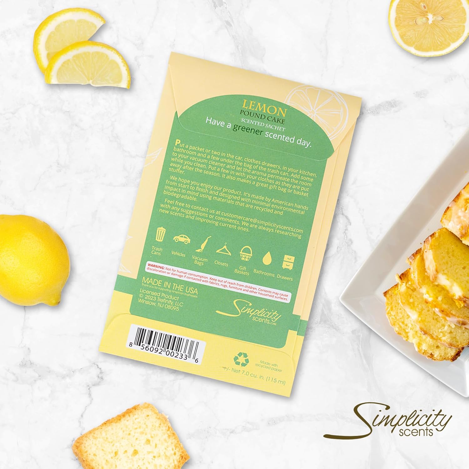 Lemon Poundcake Scented Sachets Pack of 3 Home Use