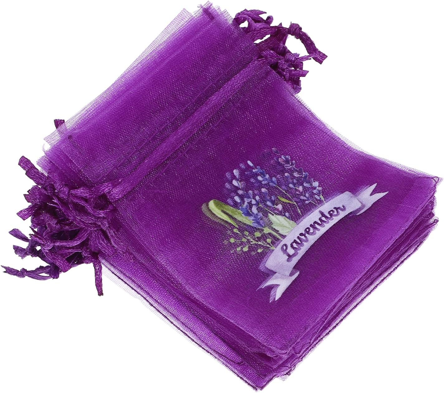 LUOZZY 20pcs Lavender Sachet Bags Purple Drawstring