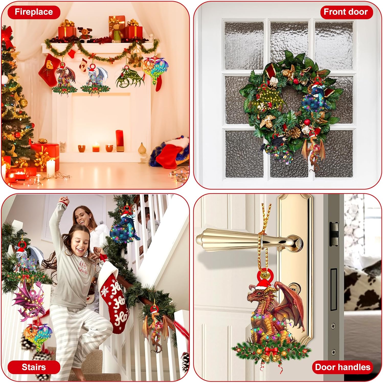 2024 Dragon Christmas Tree Ornaments - 32 Unique Acrylic Decorations