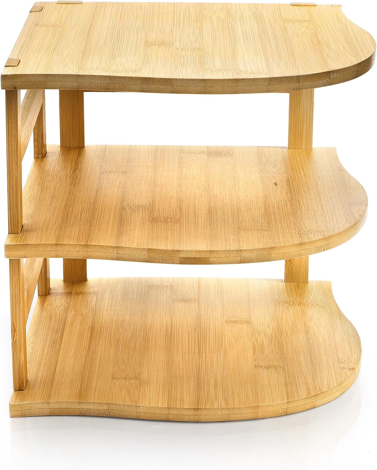 Goaste 3-Tier Bamboo Corner Shelf Kitchen Organizer