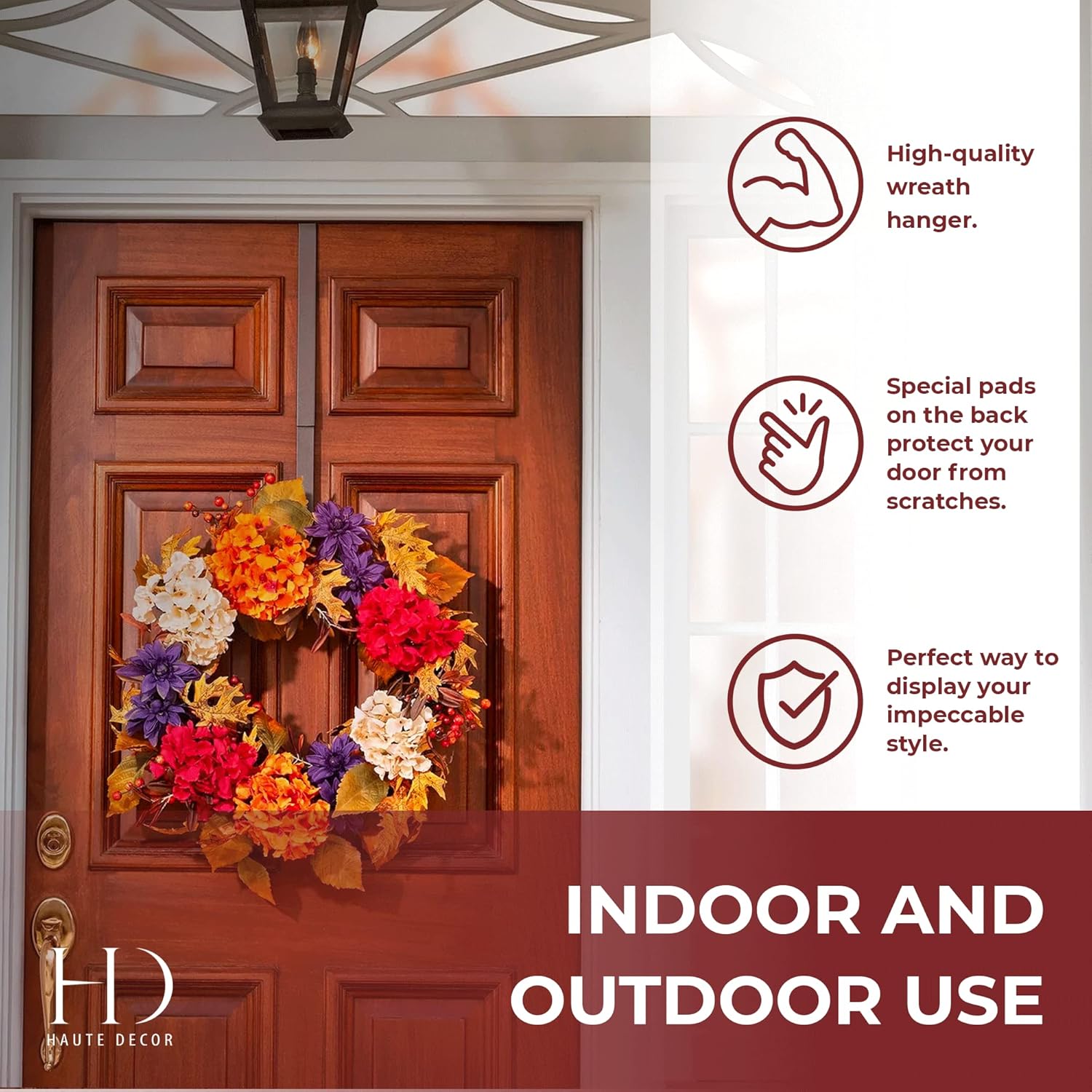 Haute Decor 2 Pack Adjustable Wreath Hanger - Matte Brown