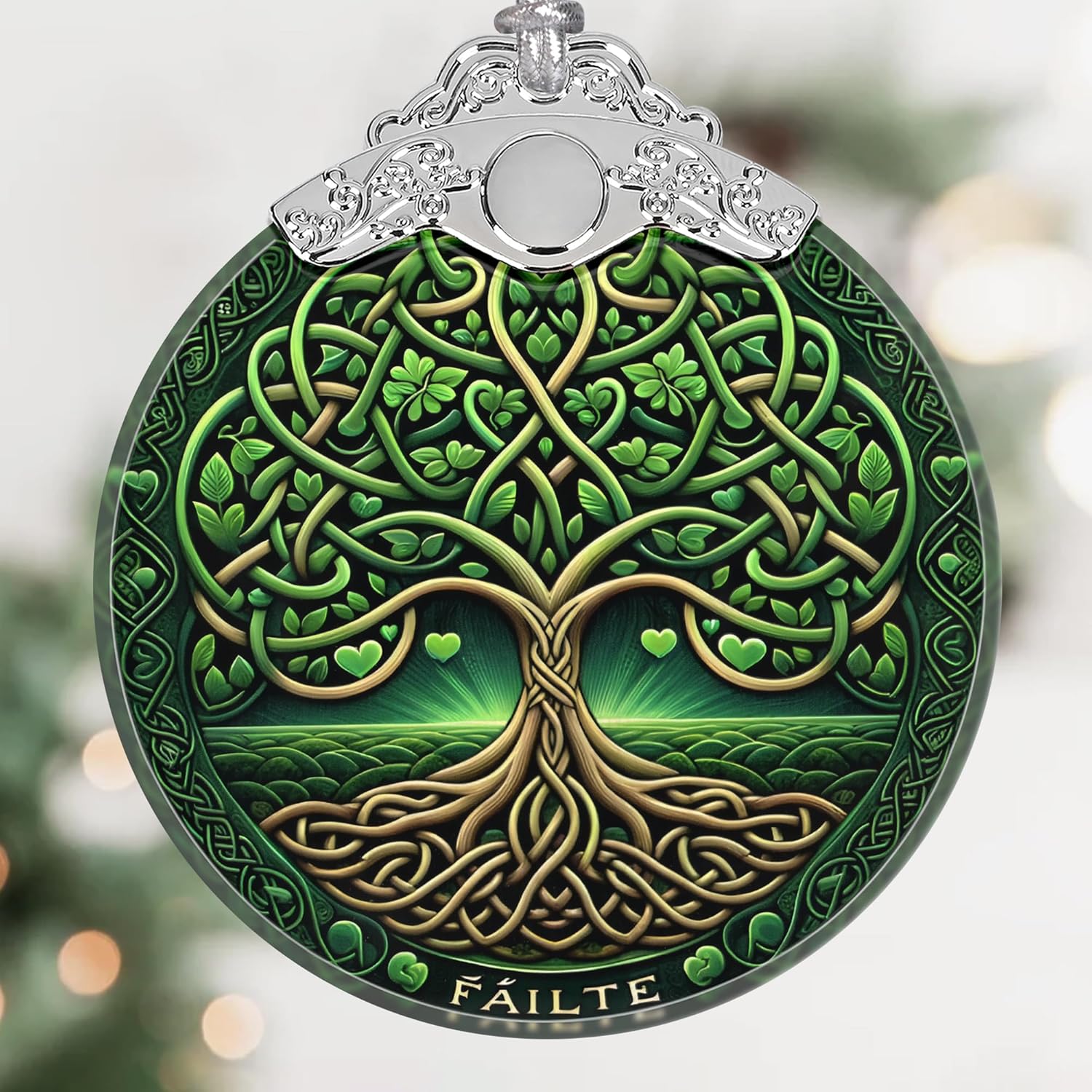 Tree of Life Stained Glass Hanging Ornament - Christmas Decor