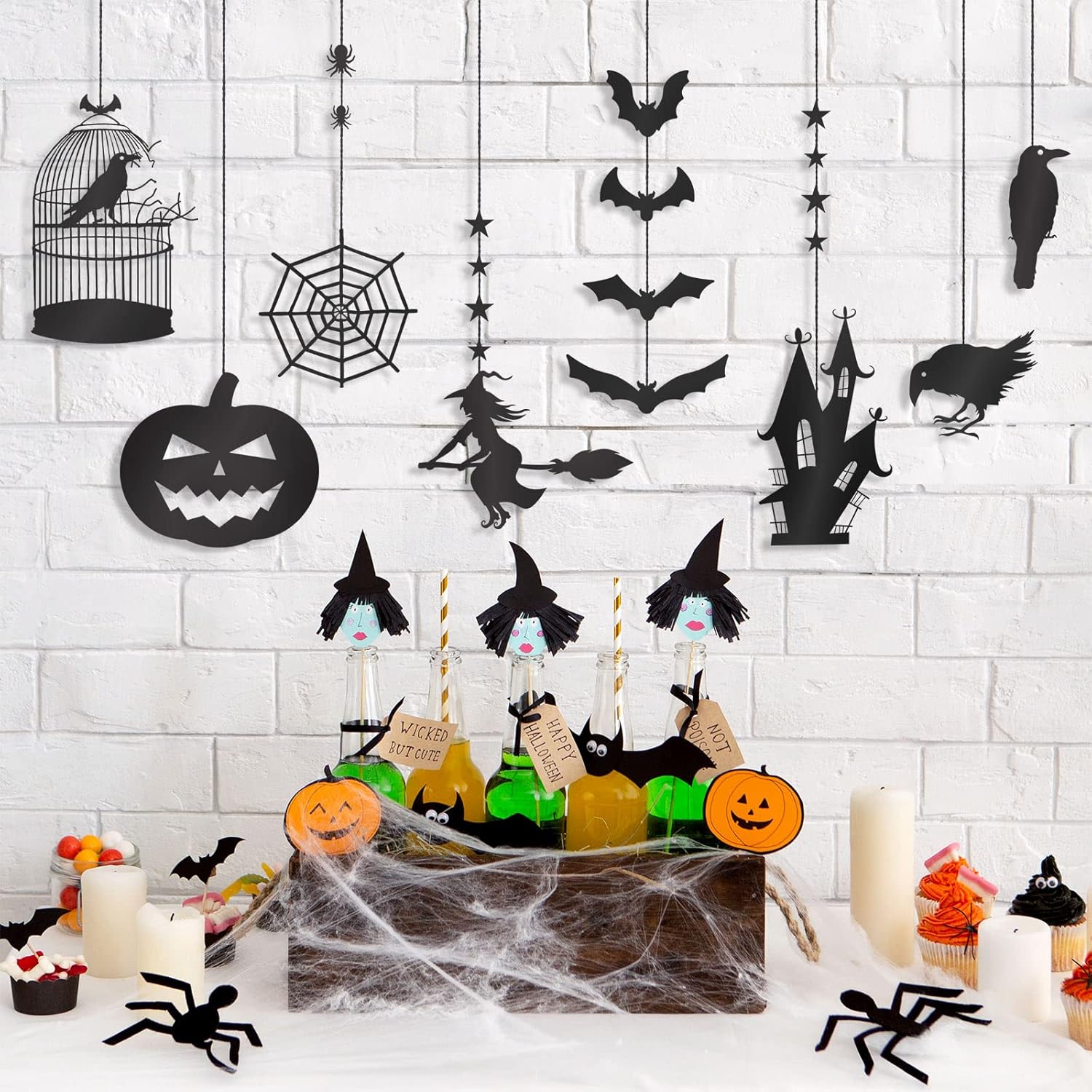 Vicenpal 16 Pcs Halloween Hanging Ornaments Set