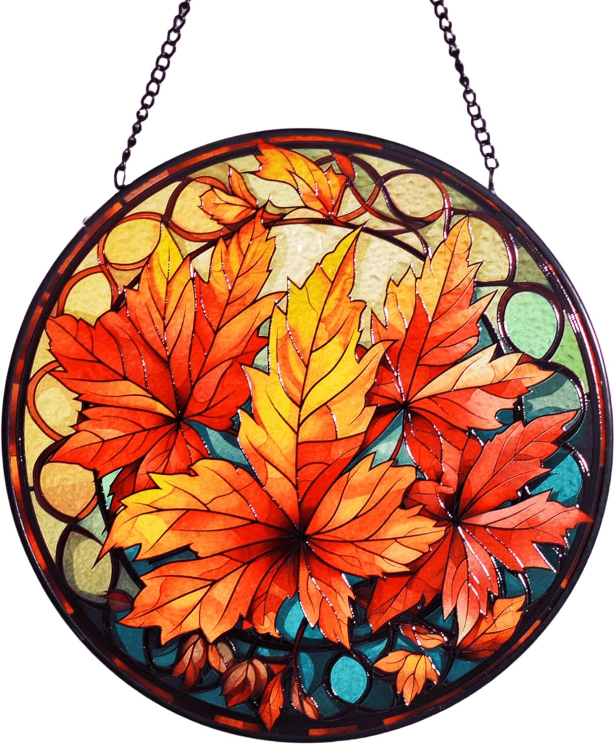 Autumn Maple Leaf Suncatcher Window Hanging Decor