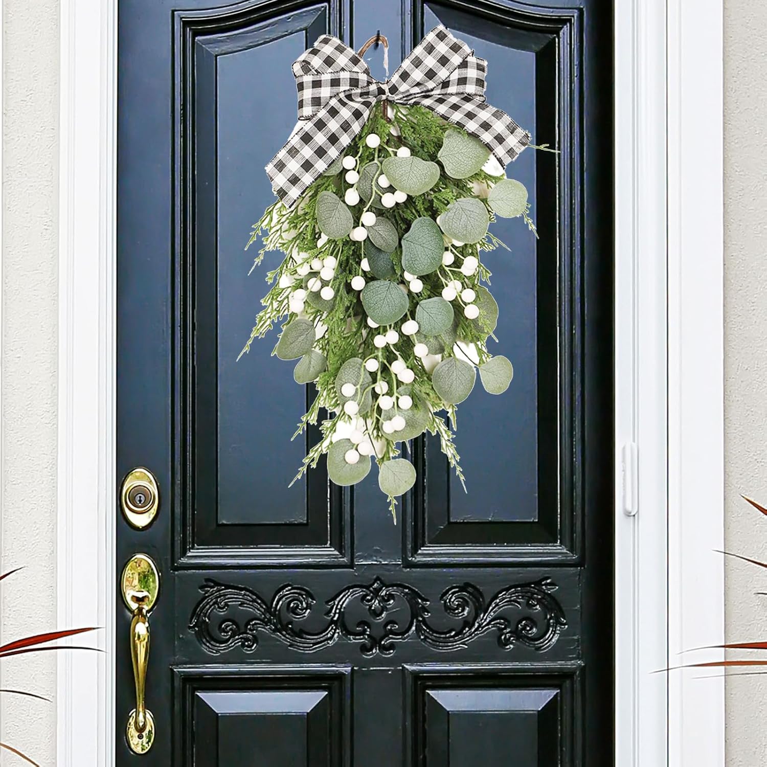 Firlar Eucalyptus Swag with Bow Wall Hanging Wreath