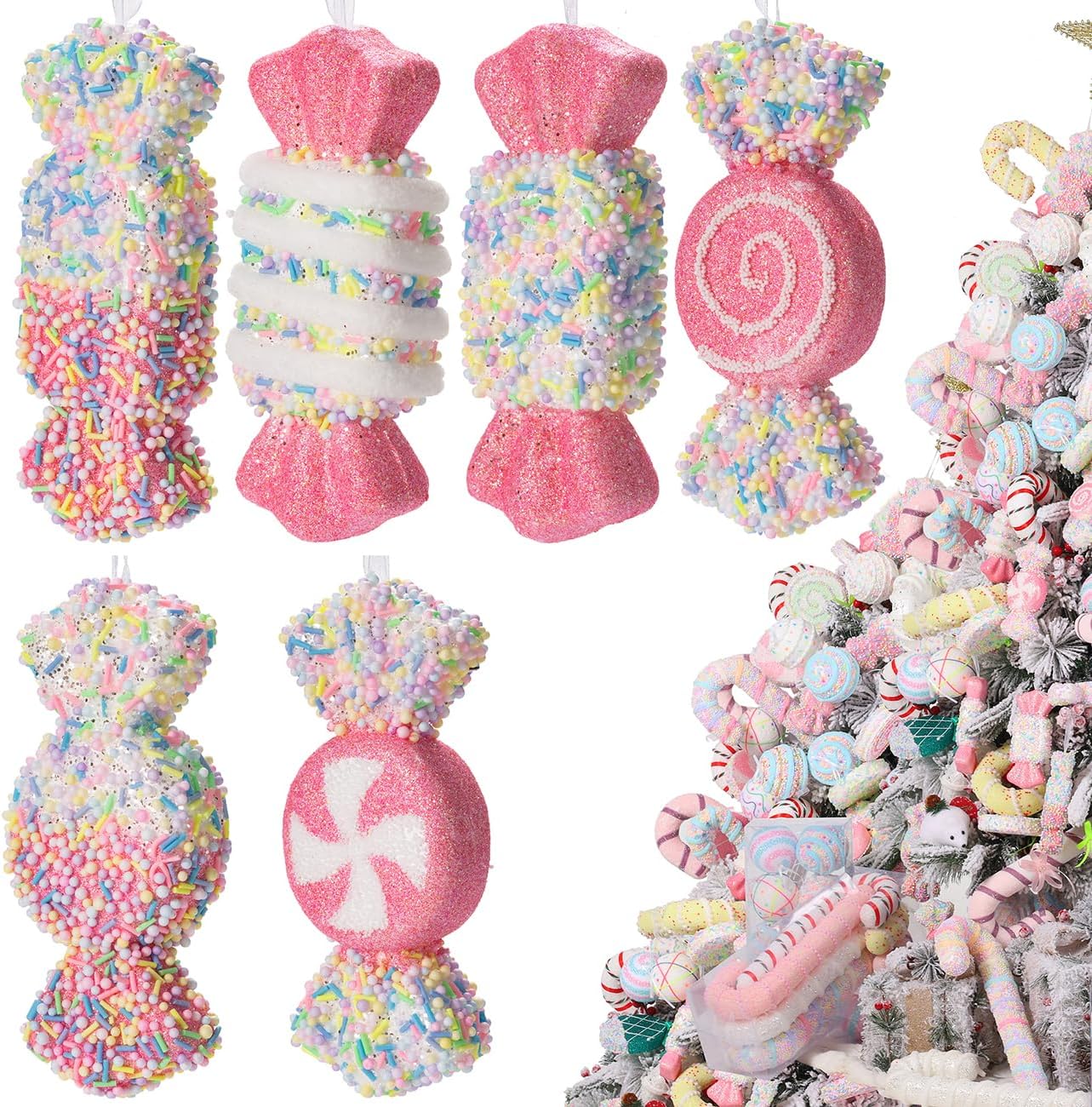 LANGXUN 6pcs Candy Cane Christmas Tree Decor