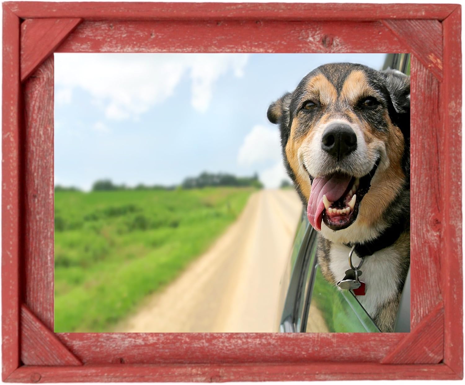 BarnwoodUSA Farmhouse Corner Frame 10x10 Rustic Red