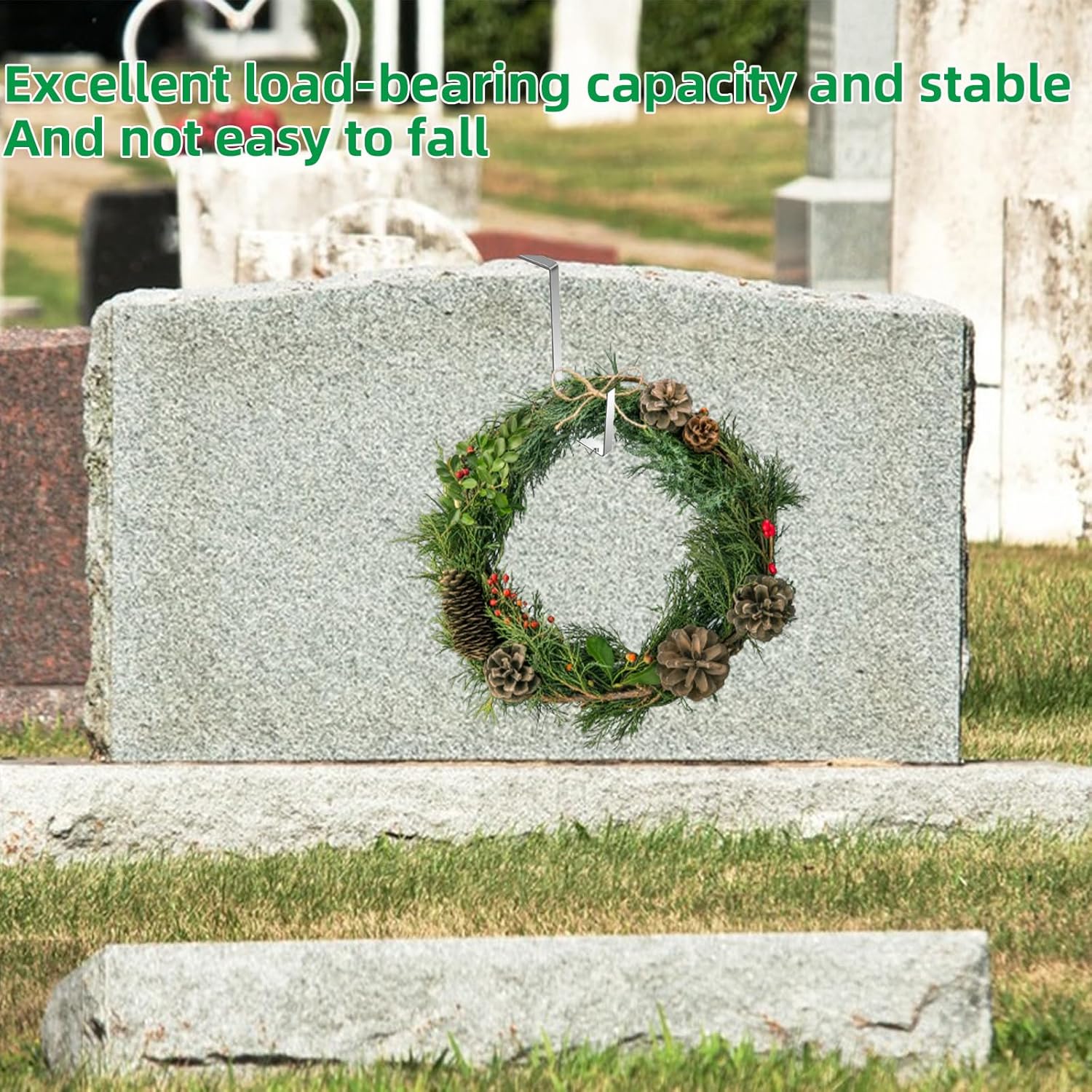 6Pcs Stainless Steel Christmas Grave Wreath Hanger