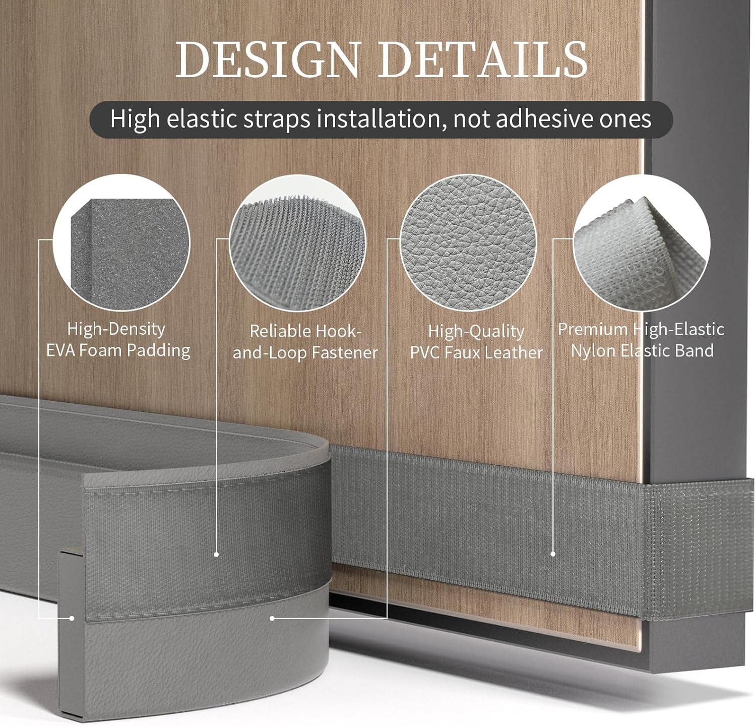 JUJIBL Door Draft Stopper 36 Inch Grey