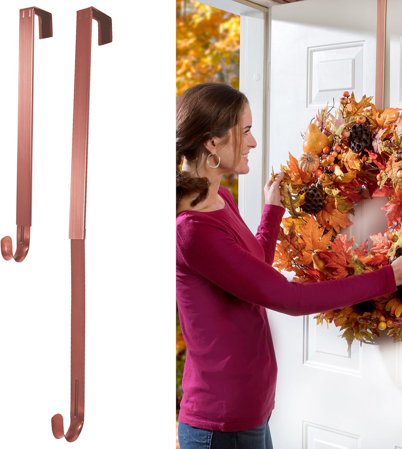 Haute Decor Adjustable Wreath Hanger - 20 Lb Capacity 1