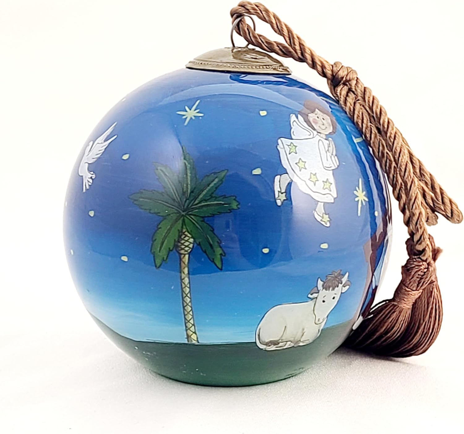 Honeylet Artisan Inside-Painted Glass Ornament