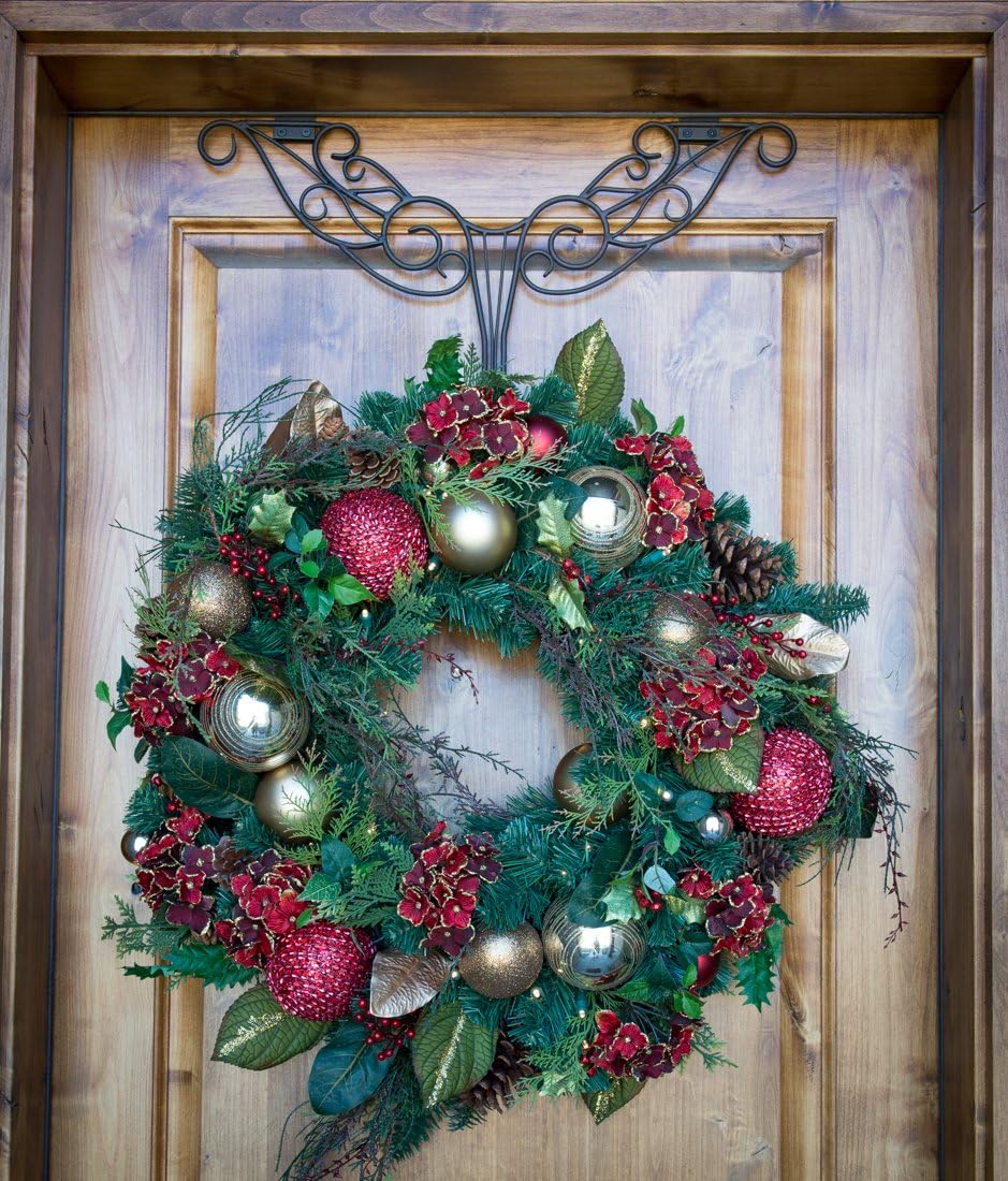 Front Door Wreath Hanger - Antler Design Brown