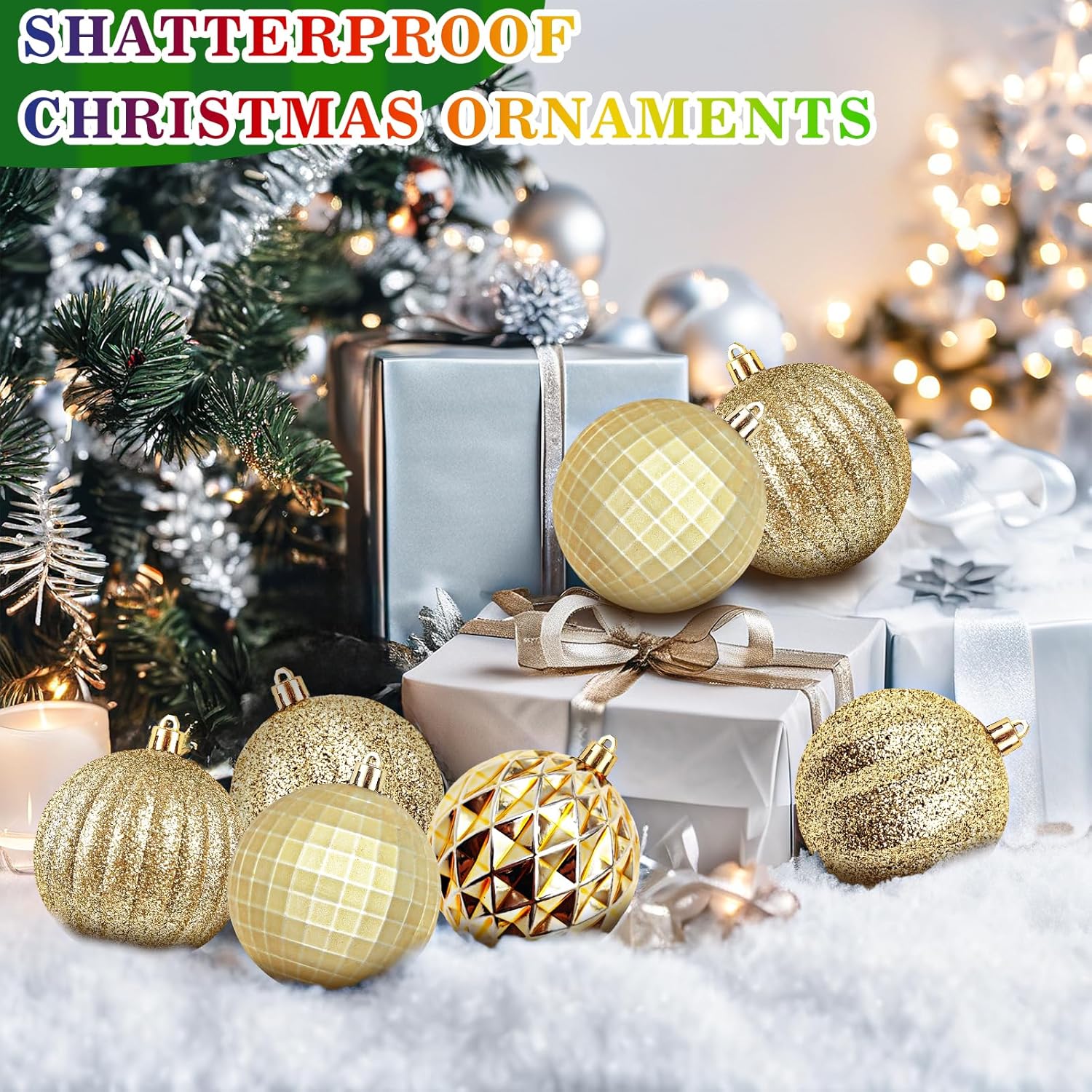 24pcs Shatterproof Christmas Balls Decor Set