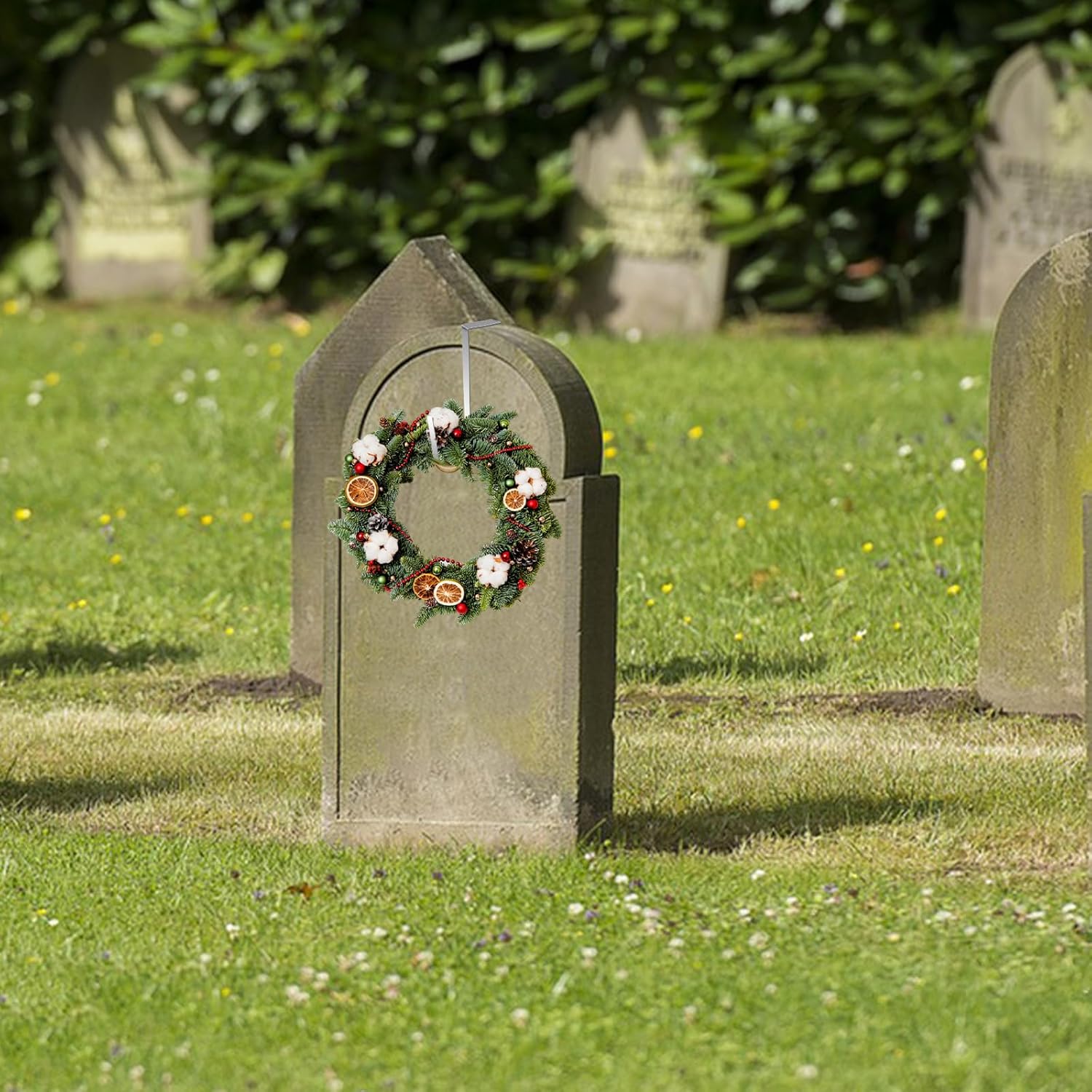 6Pcs Stainless Steel Christmas Grave Wreath Hanger