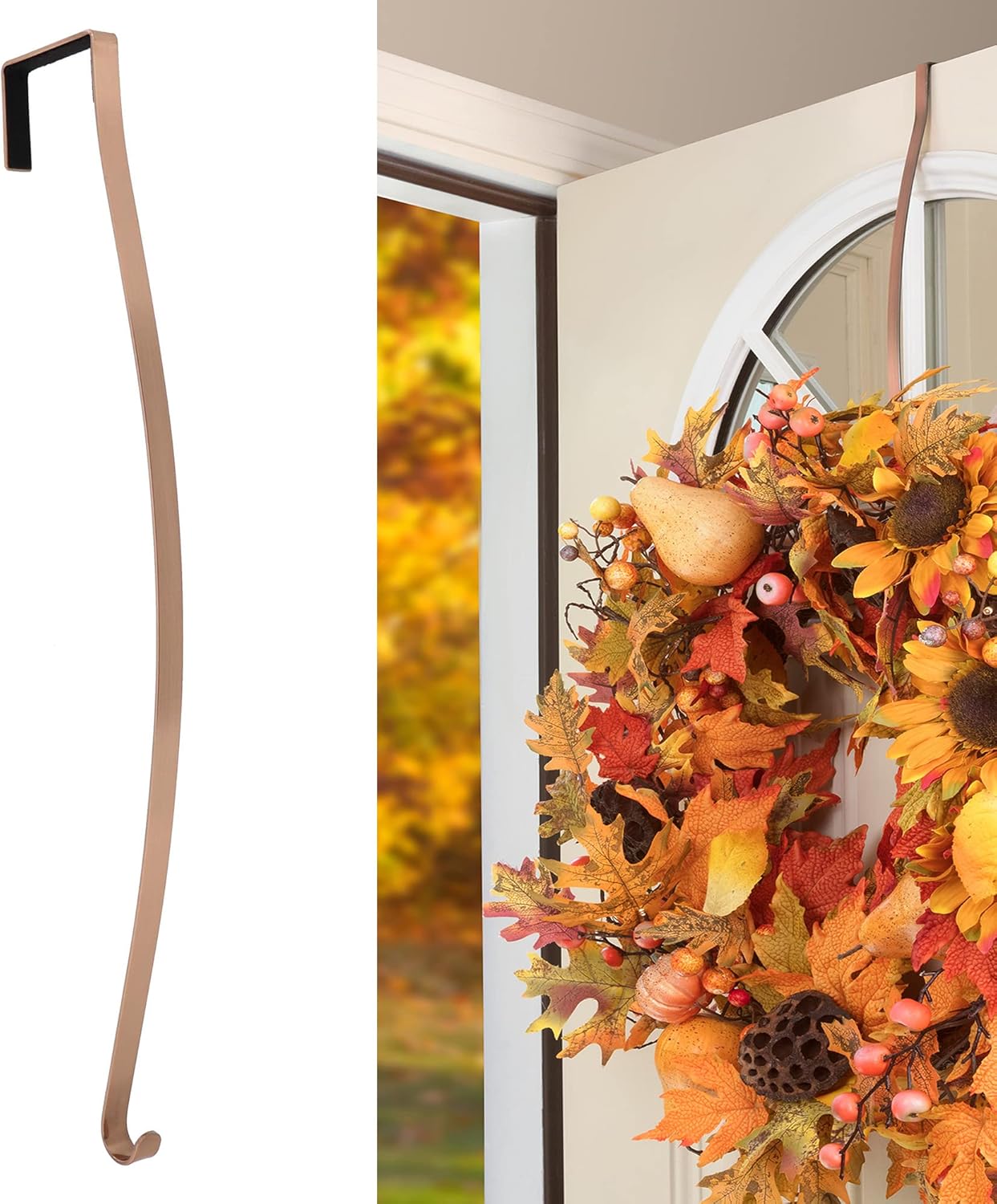 Haute Decor HighProfile Curved Wreath Hanger - Brushed Copper