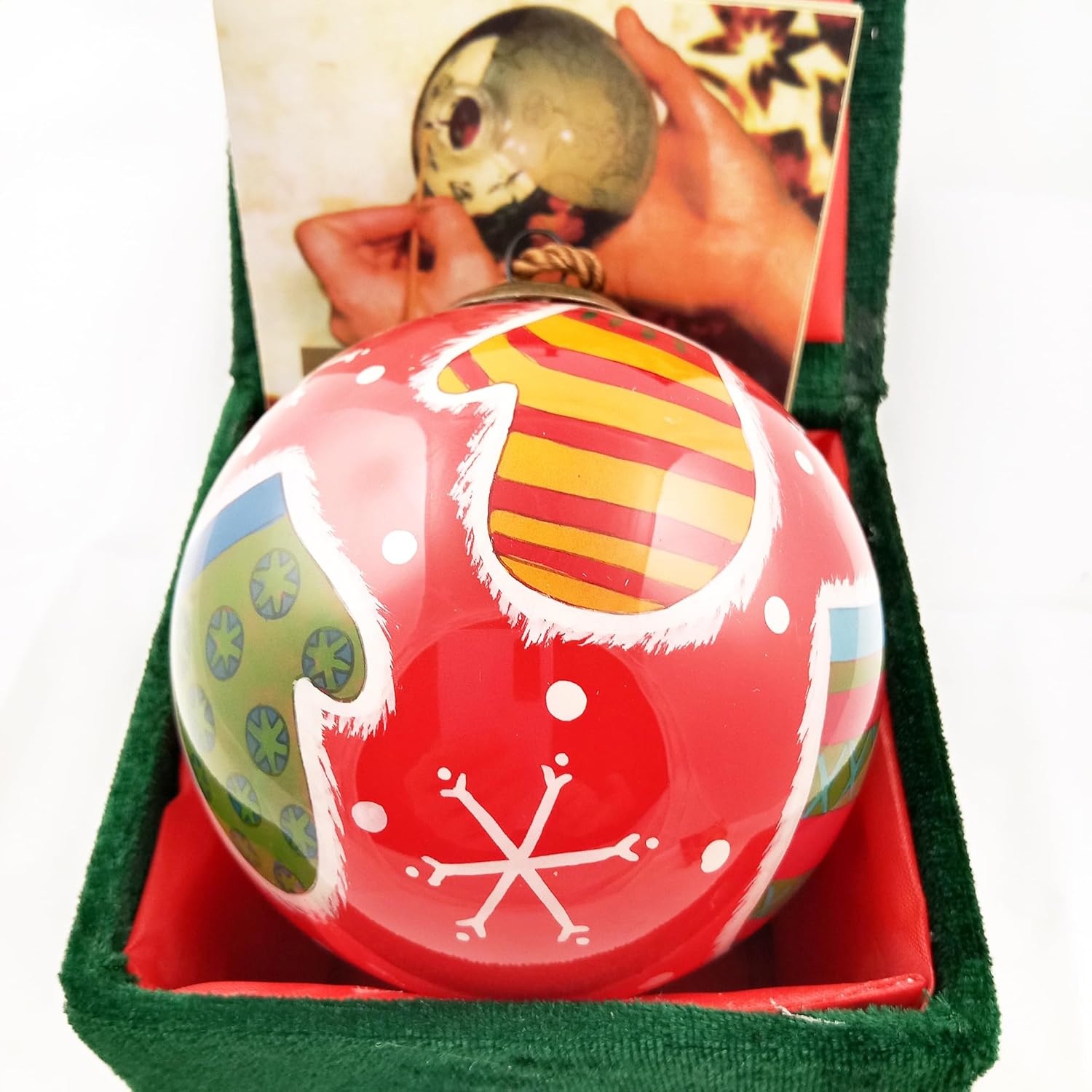 Handcrafted Inside-Painted Glass Ornament - Premium Art with Gift Box