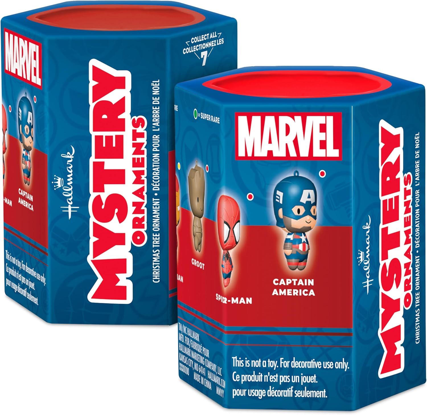 Hallmark Marvel Super Heroes Mystery Christmas Ornaments Set of 2
