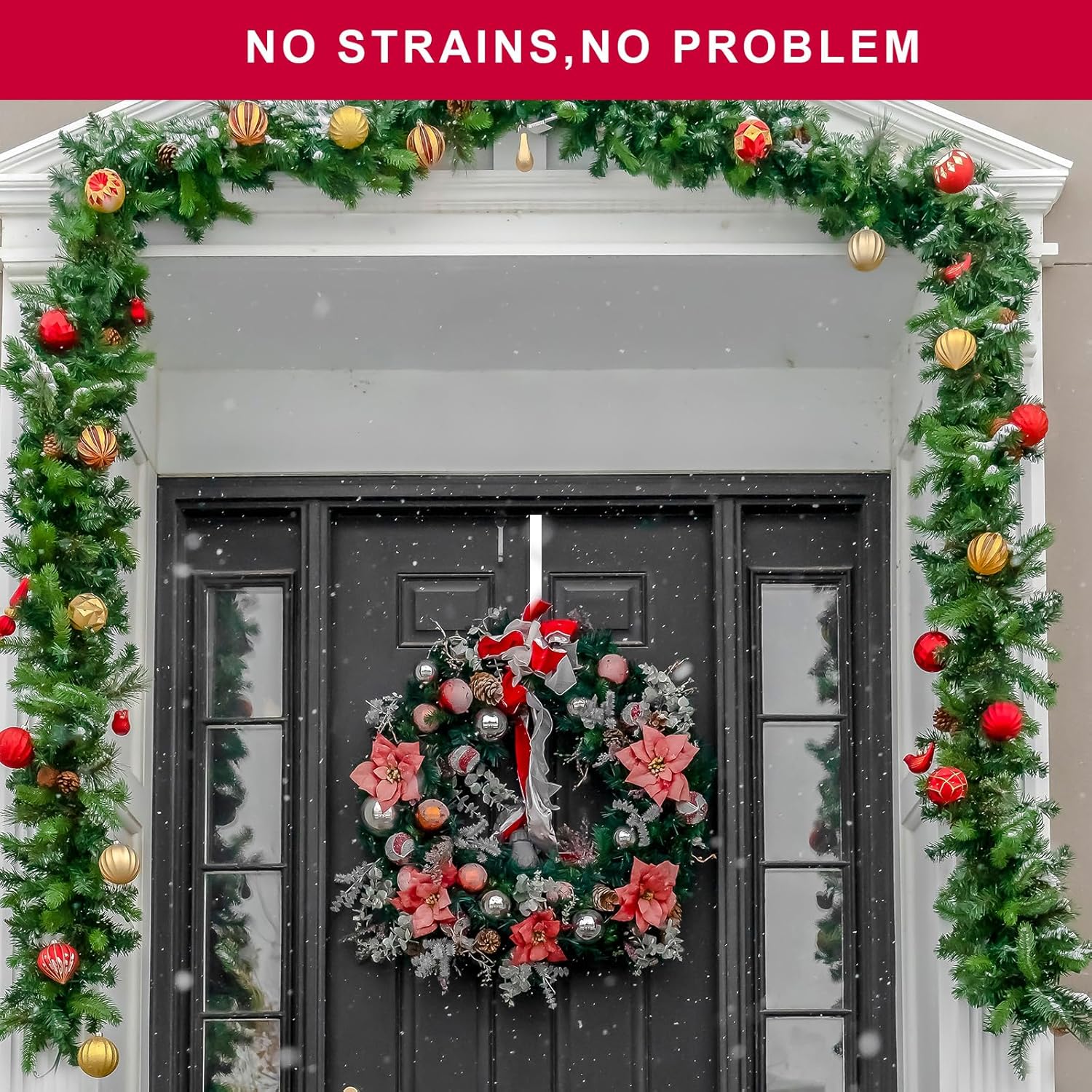 4 Pack Solid Wreath Hangers for Front Door