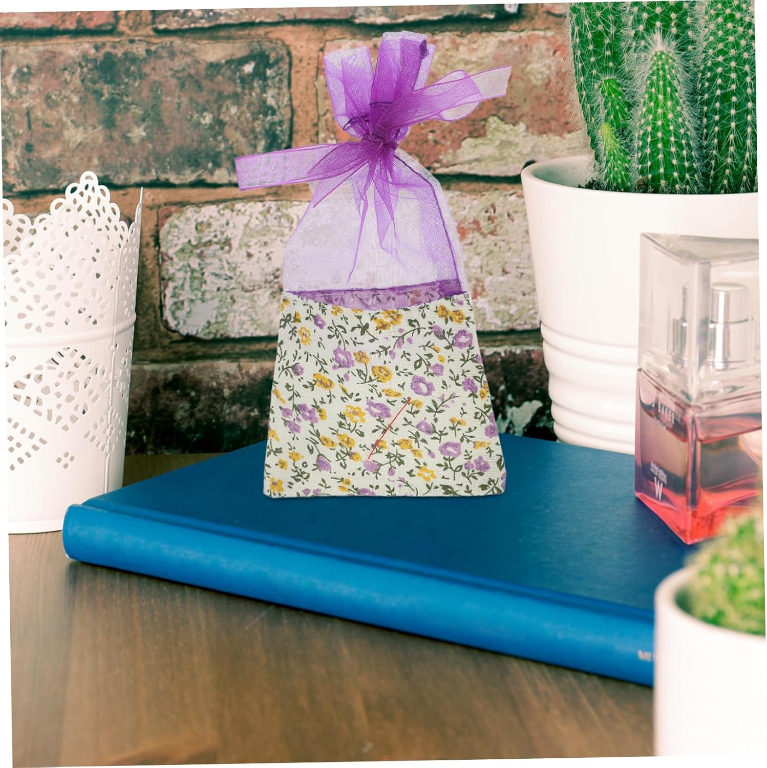 10Pcs Lavender Sachet Bags Organza Drawstring Storage for Aromatherapy