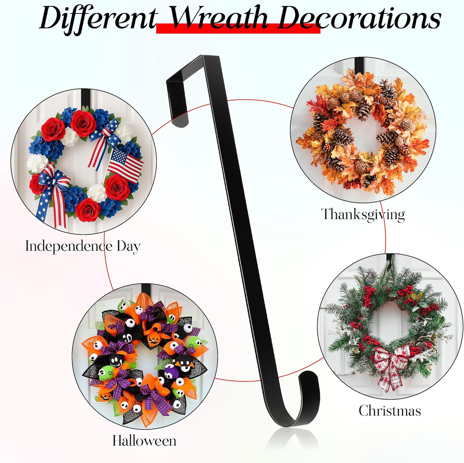 MCFULL 14 Inch Wreath Hangers for Front Door