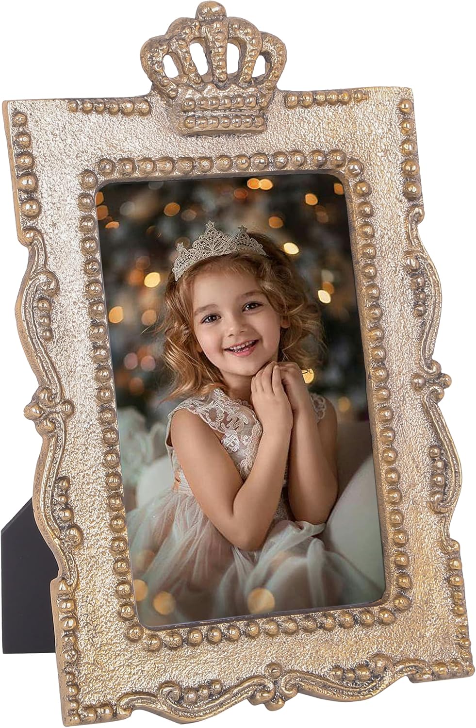 4x6 Gold Princess Crown Handcrafted Picture Frame