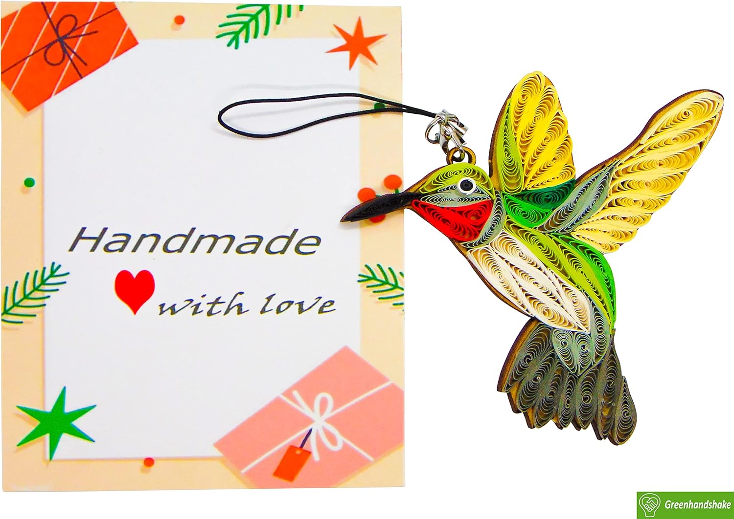 Greenhandshake Hummingbird Handmade Hanging Ornament