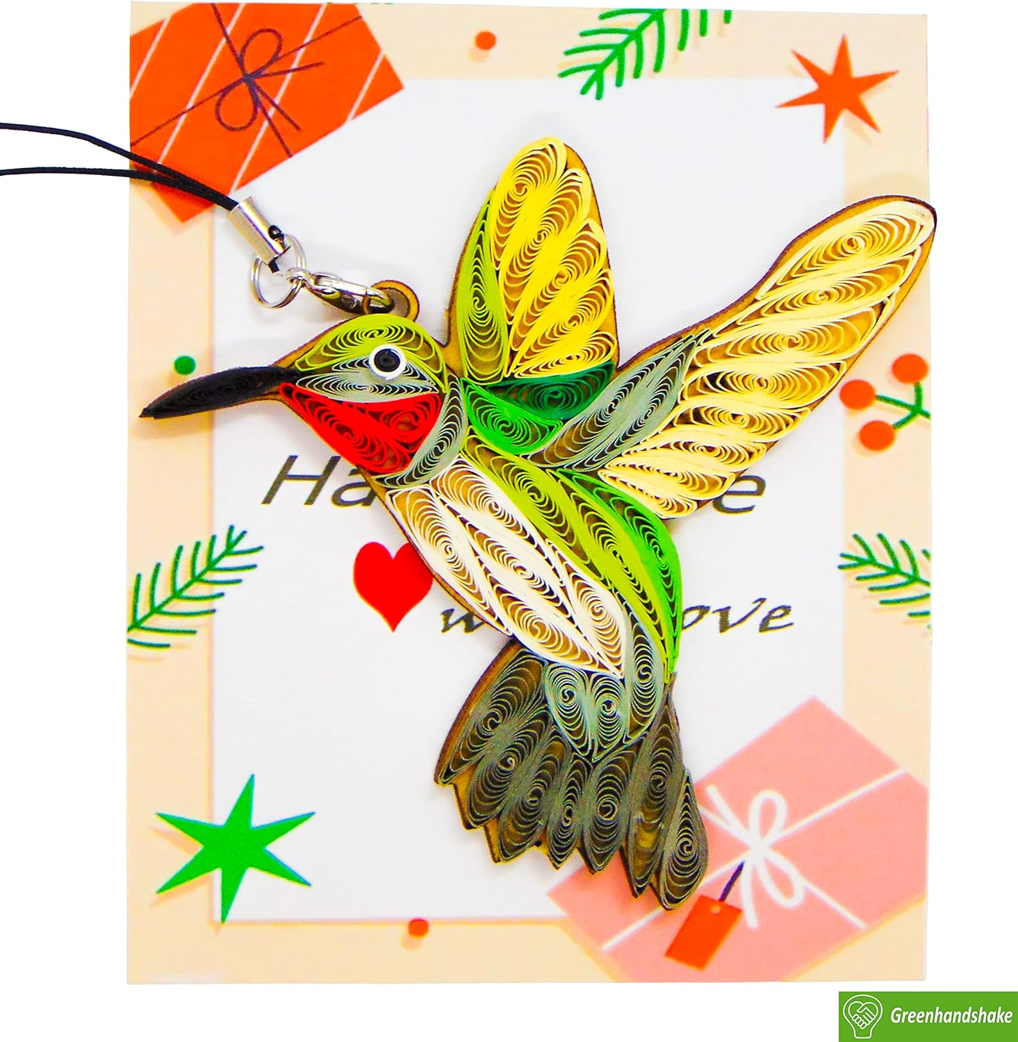 Greenhandshake Hummingbird Handmade Hanging Ornament