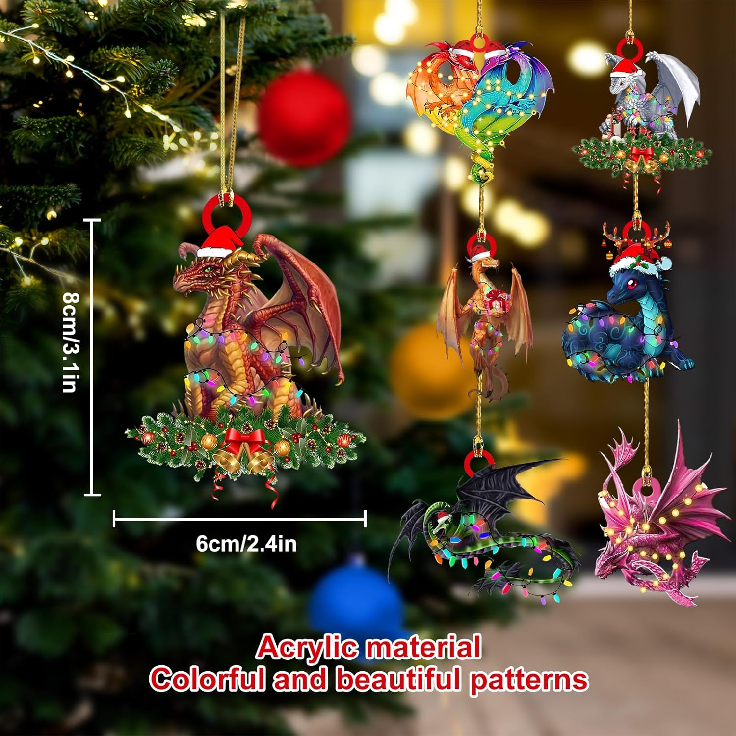 2024 Dragon Christmas Ornaments - Festive Hanging Decor