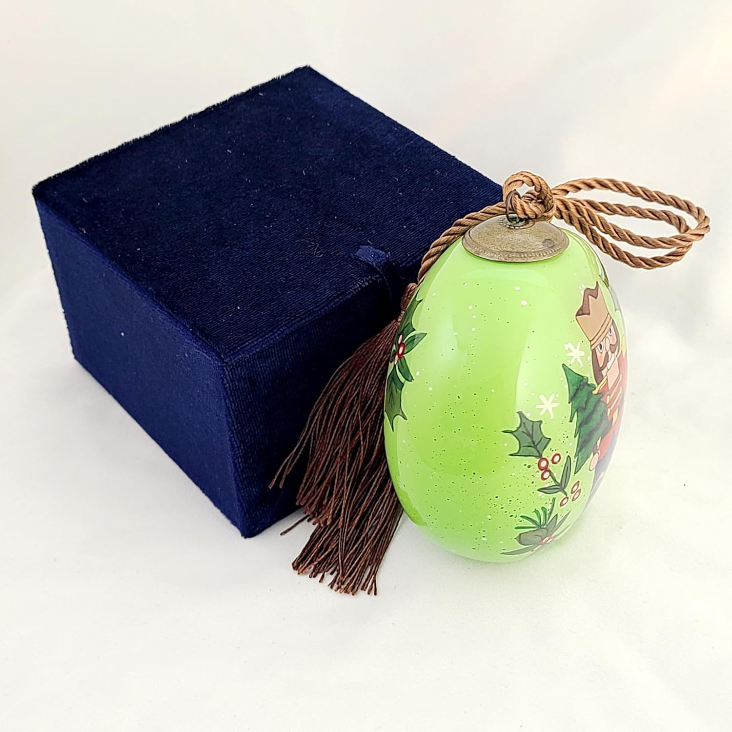 Inside-Painted Glass Nutcracker Soldier Ornament