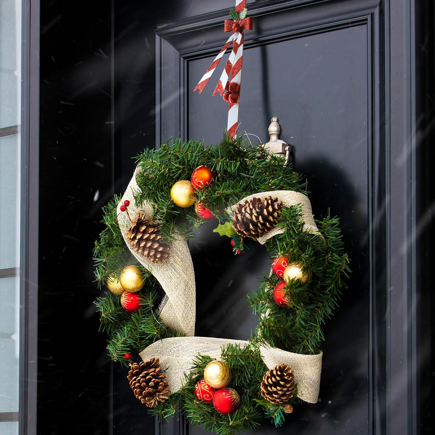 2 Pack Candy Cane Wreath Hangers for Front Door