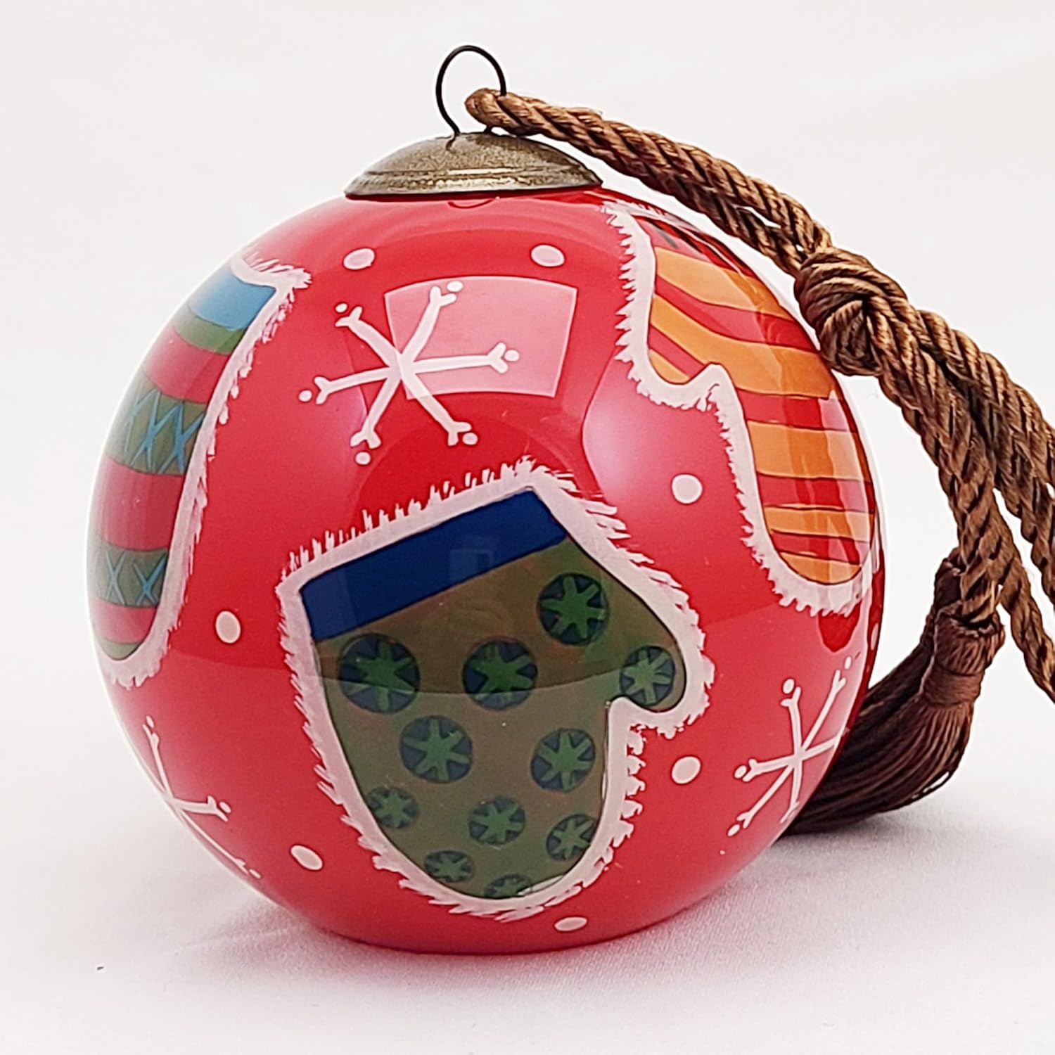 OKEA Inside-Painted Gloves Artwork Glass Ornament