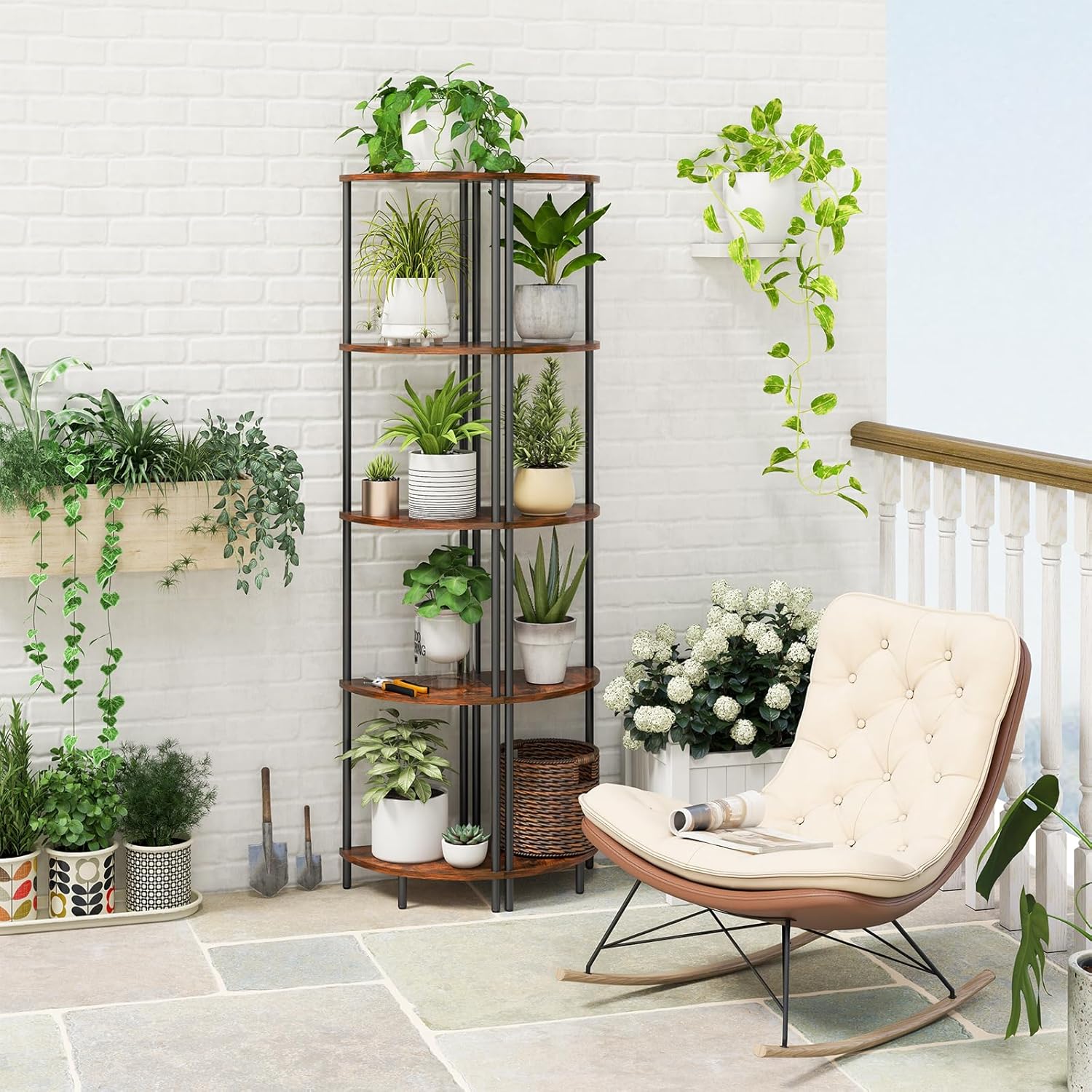 Yoobure 5-Tier Corner Shelf Stand 65 Inches Tall