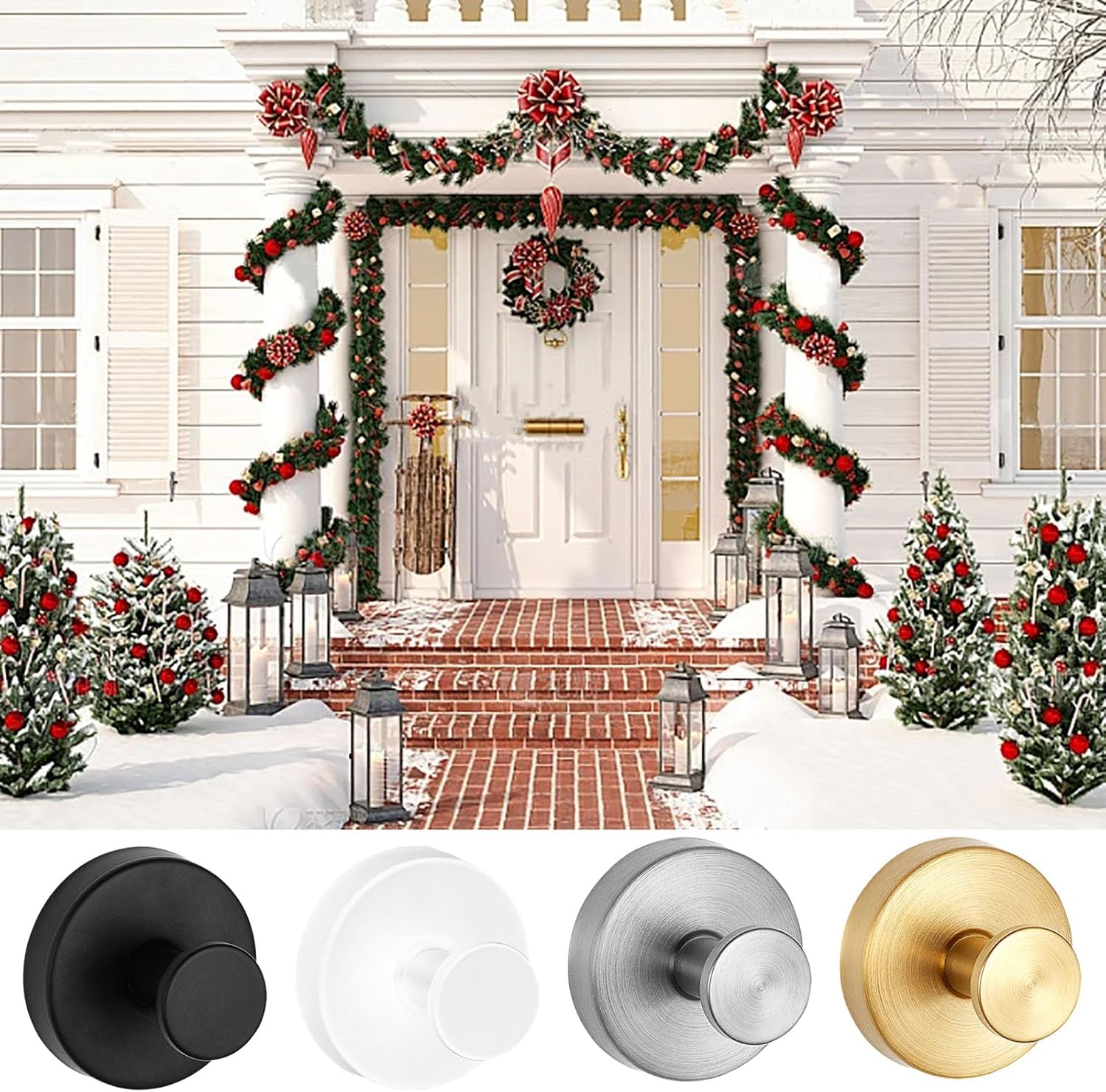 Stainless Steel Suction Cup Wreath Hook with 15 lb Capacity