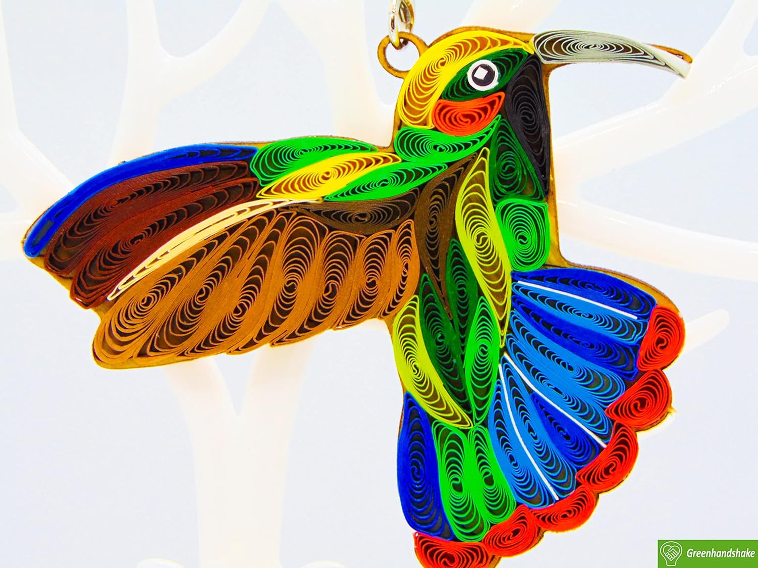 Colorful Hummingbird Hanging Ornament by GREENHANDSHAKE