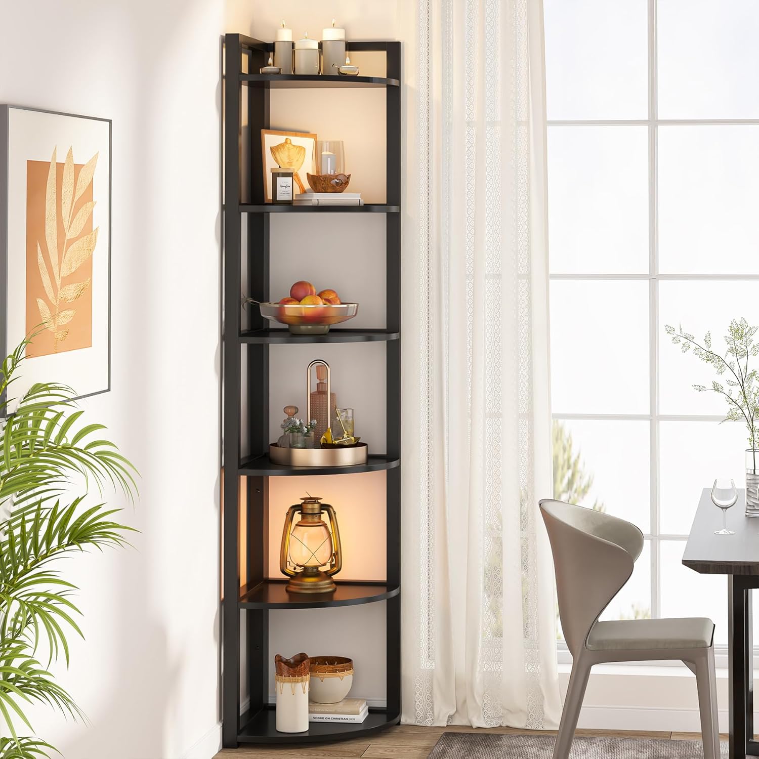 Tribesigns 6 Tier Corner Shelf Unit Black