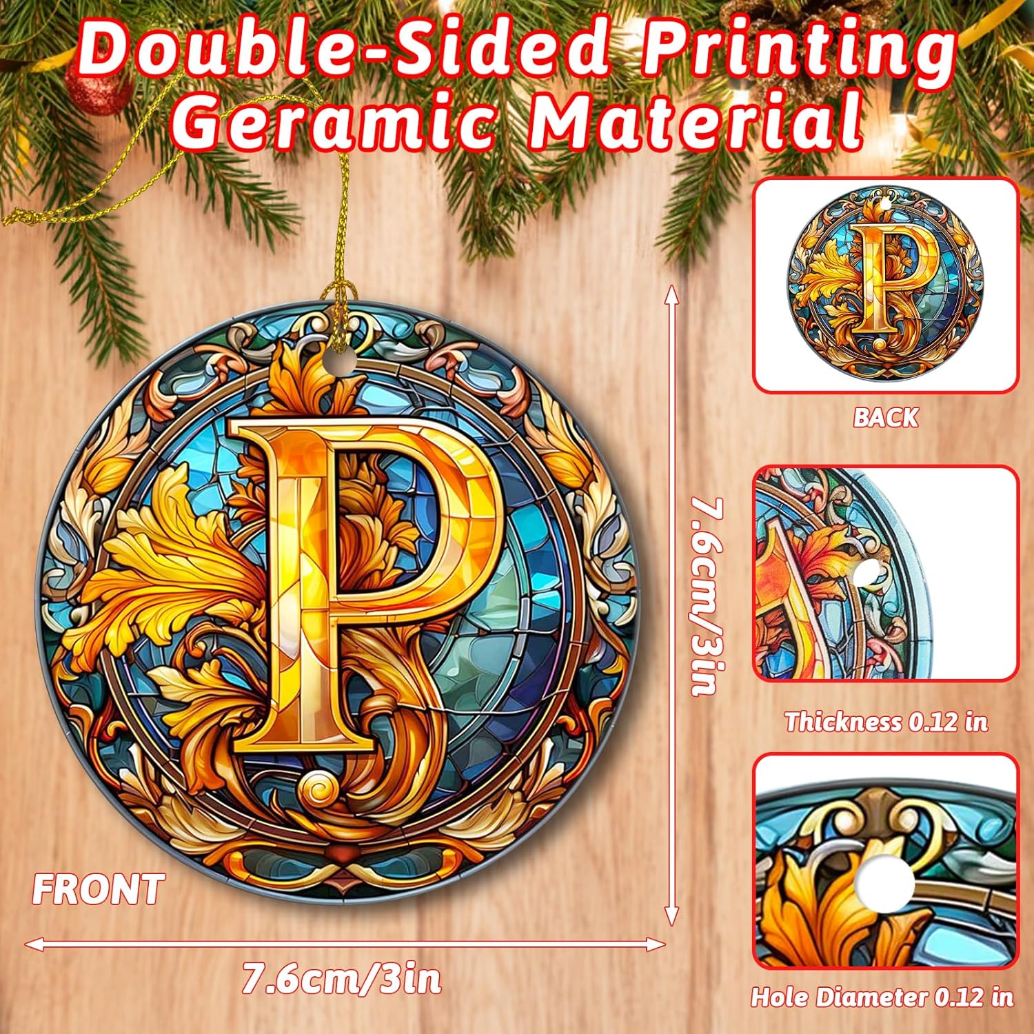 26 Letters Christmas Tree Letter Decorations Pendant